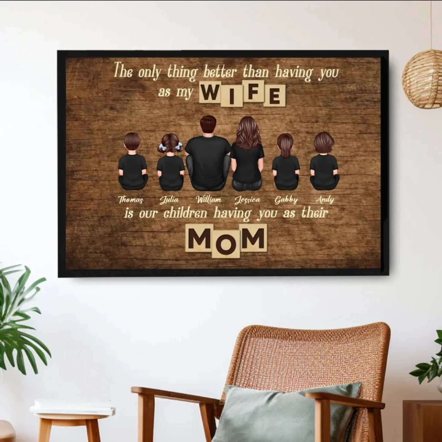 Personalized Family Poster – "The Only Thing Better Than Having You as My Wife" – Heartfelt Gift for Mom or Wife Ezcustomize