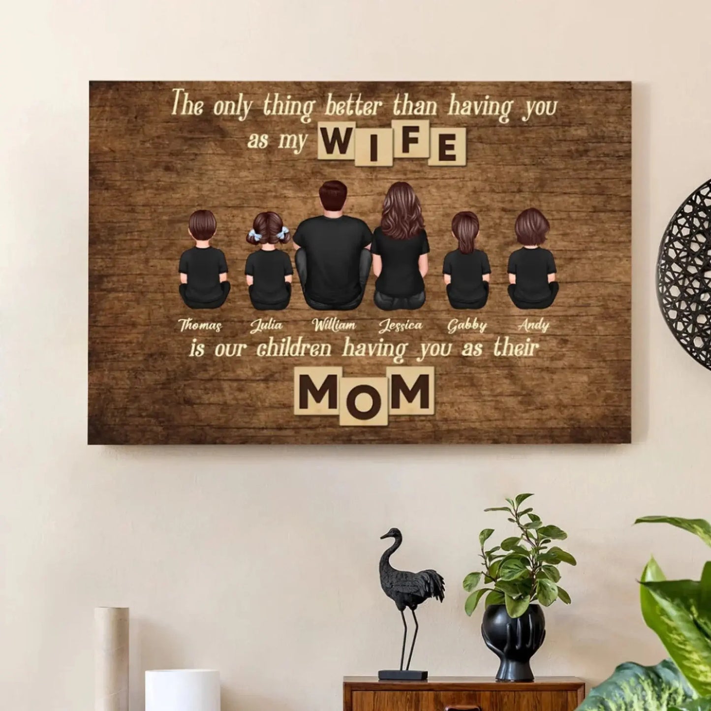 Personalized Family Poster – "The Only Thing Better Than Having You as My Wife" – Heartfelt Gift for Mom or Wife Ezcustomize