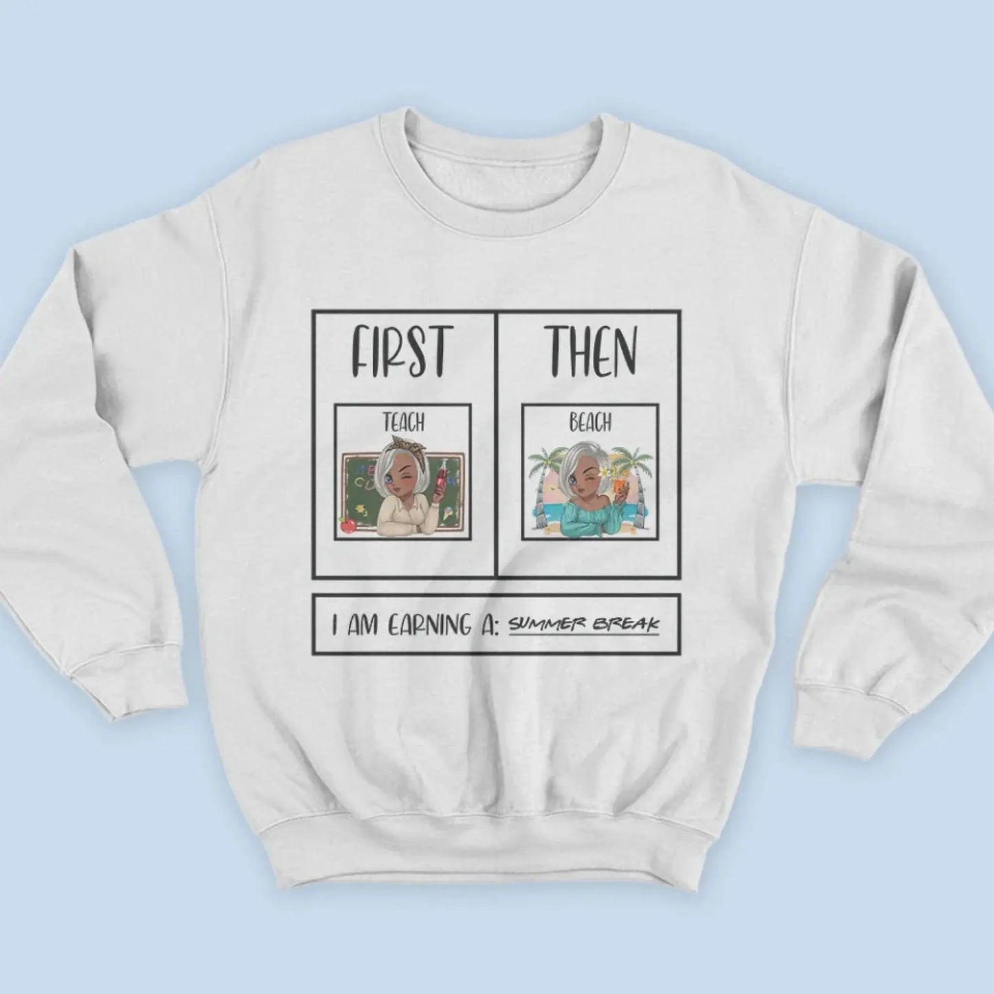 Personalized First Teach Then Beach Shirt - Custom Teacher T-Shirt | Funny Teacher Gift Ezcustomize