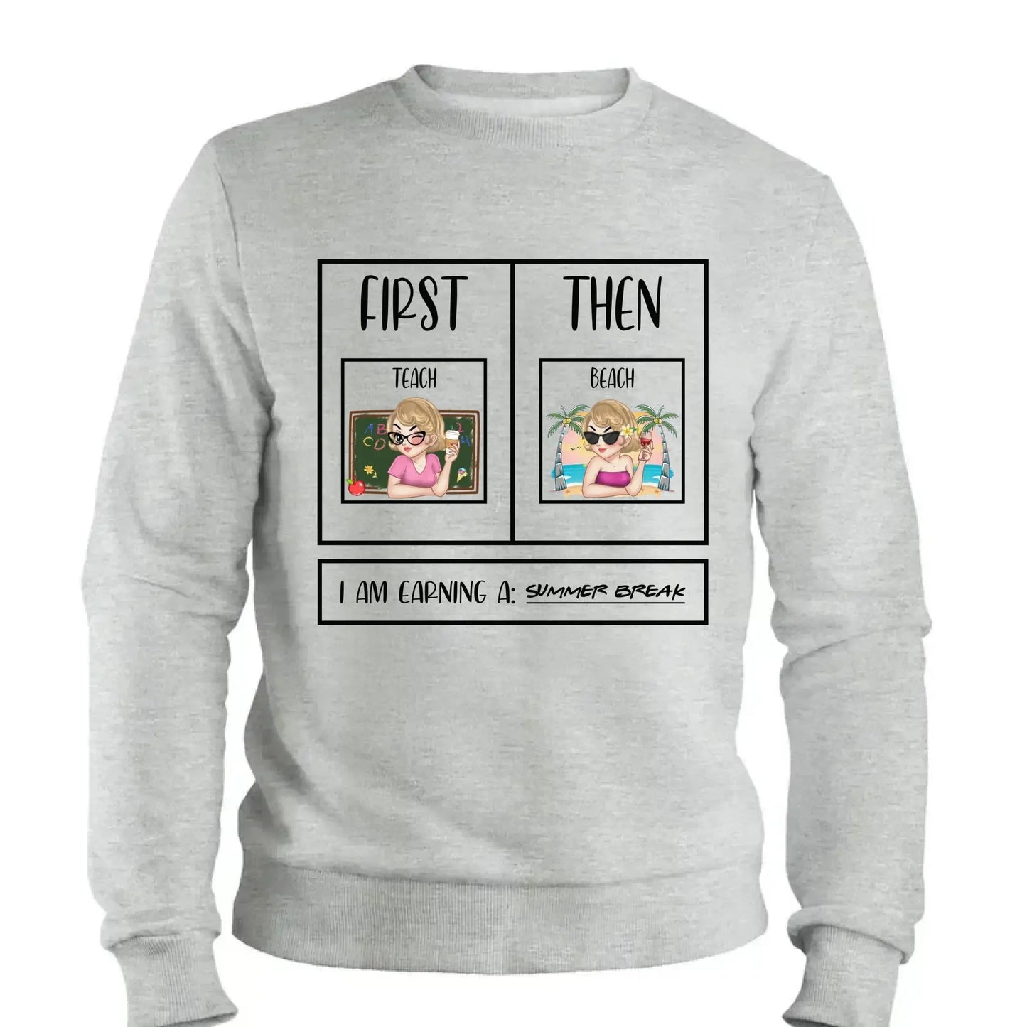 Personalized First Teach Then Beach Shirt - Custom Teacher T-Shirt | Funny Teacher Gift Ezcustomize
