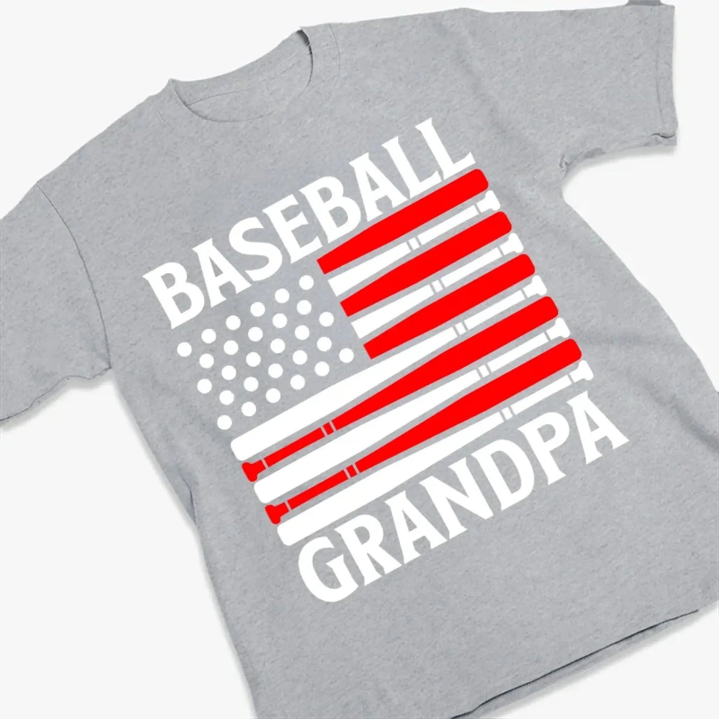 Personalized Flag Design T-Shirt – Custom Baseball Grandpa Shirt – Gift for Grandpa, Dad, or Baseball Lover Ezcustomize