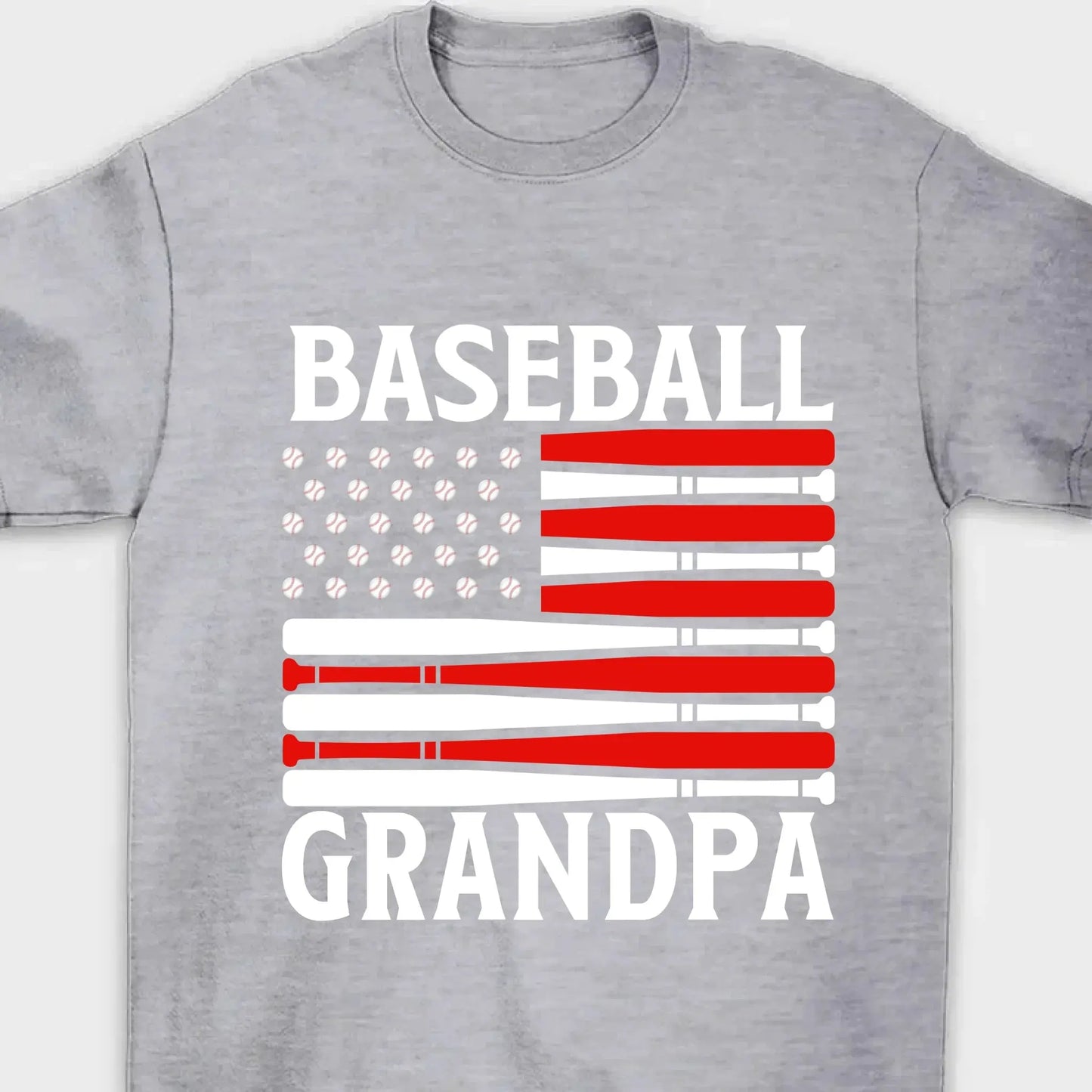 Personalized Flag Design T-Shirt – Custom Baseball Grandpa Shirt – Gift for Grandpa, Dad, or Baseball Lover Ezcustomize