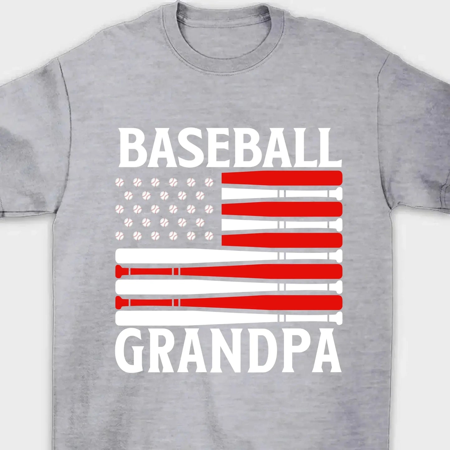 Personalized Flag Design T-Shirt – Custom Baseball Grandpa Shirt – Gift for Grandpa, Dad, or Baseball Lover Ezcustomize