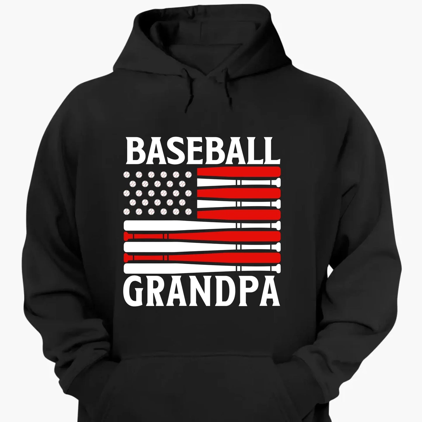 Personalized Flag Design T-Shirt – Custom Baseball Grandpa Shirt – Gift for Grandpa, Dad, or Baseball Lover Ezcustomize