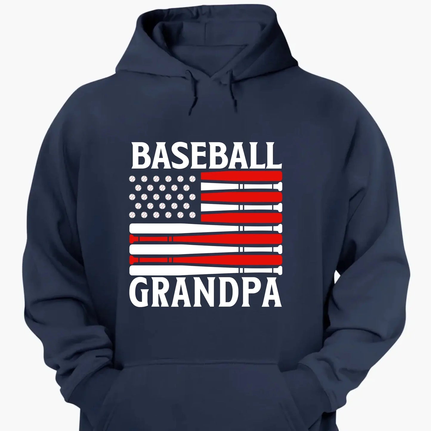 Personalized Flag Design T-Shirt – Custom Baseball Grandpa Shirt – Gift for Grandpa, Dad, or Baseball Lover Ezcustomize