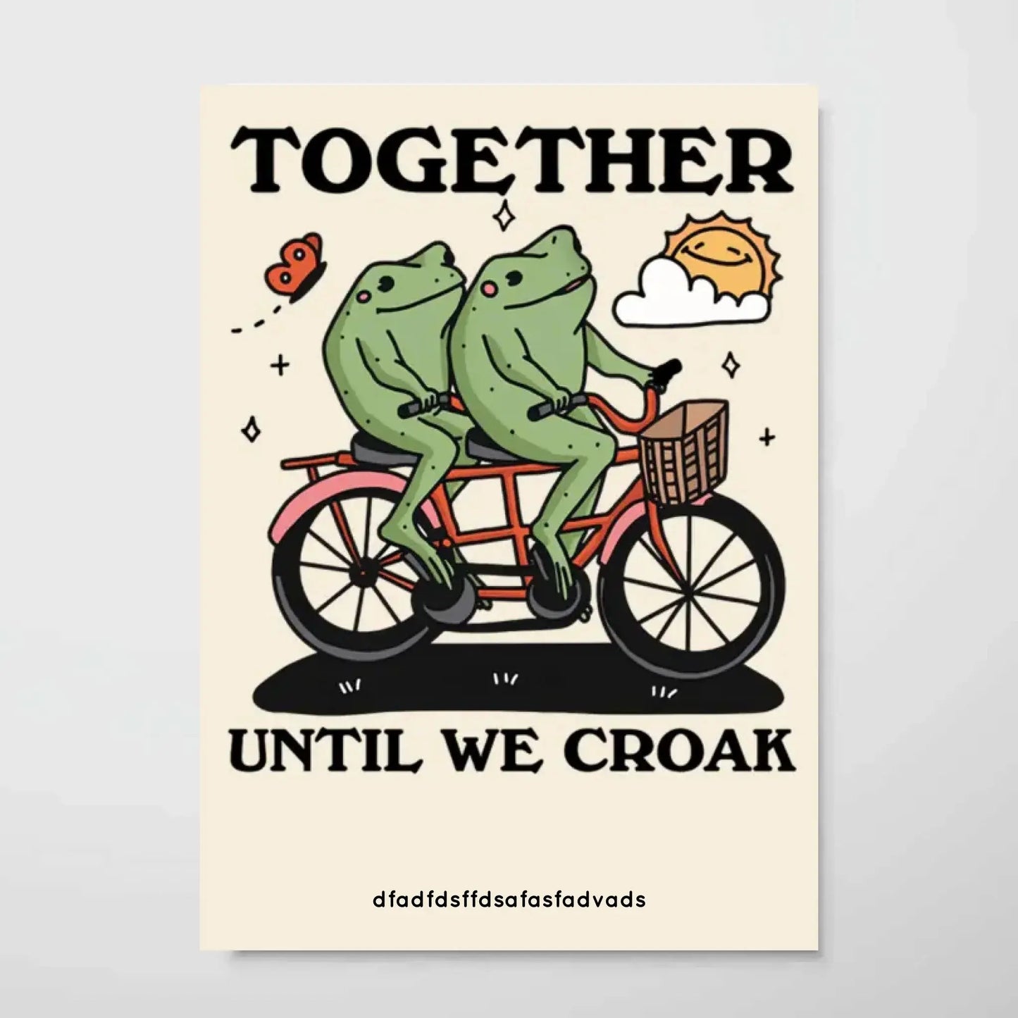 Personalized Frog Illustration Print Frame Together Until We Croak Ezcustomize