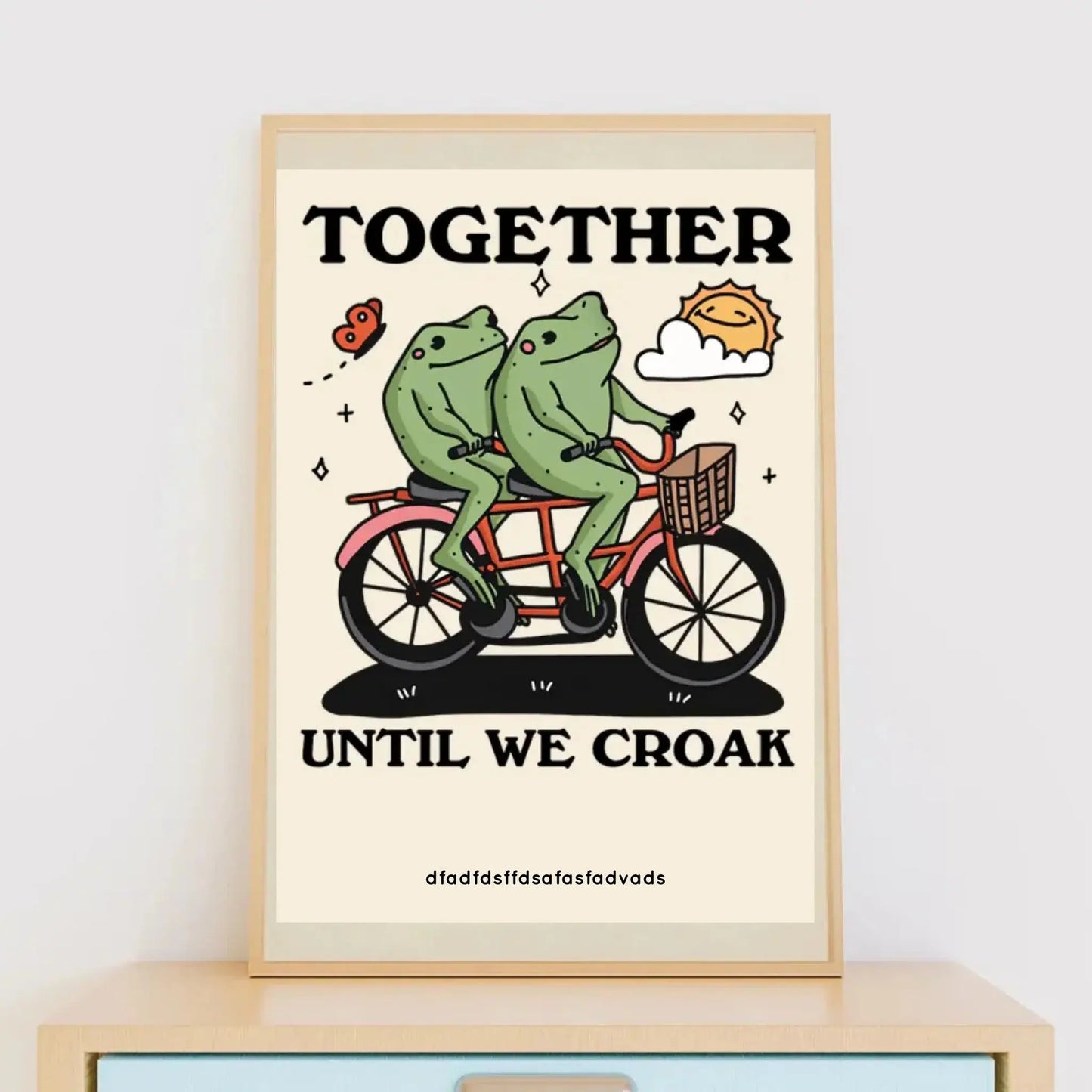 Personalized Frog Illustration Print Frame Together Until We Croak Ezcustomize