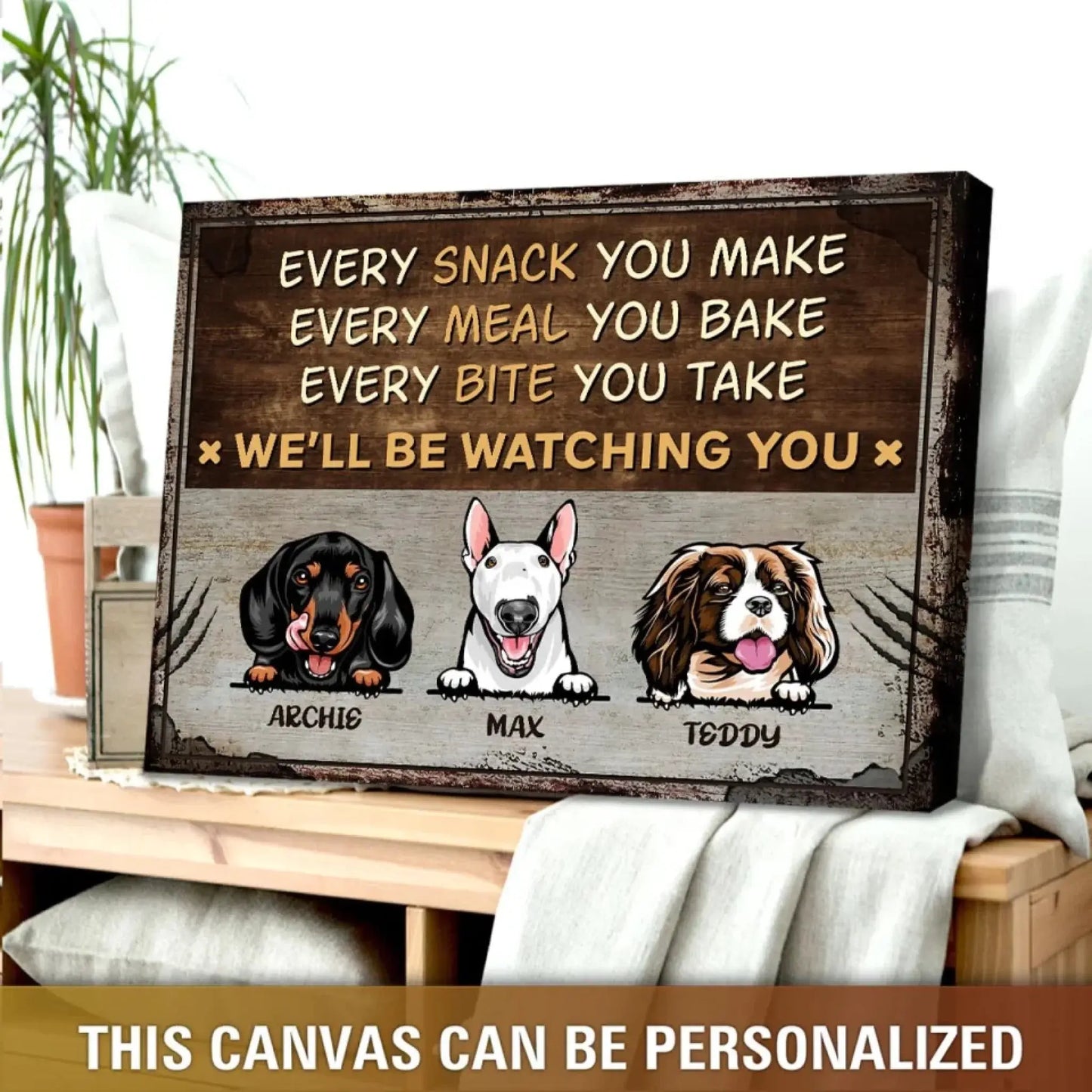 Personalized Funny Dog Wall Art Print – Custom Poster/Canvas – Unique Home Decor Gift for Dog Lovers, Dog Moms & Dog Dads Ezcustomize