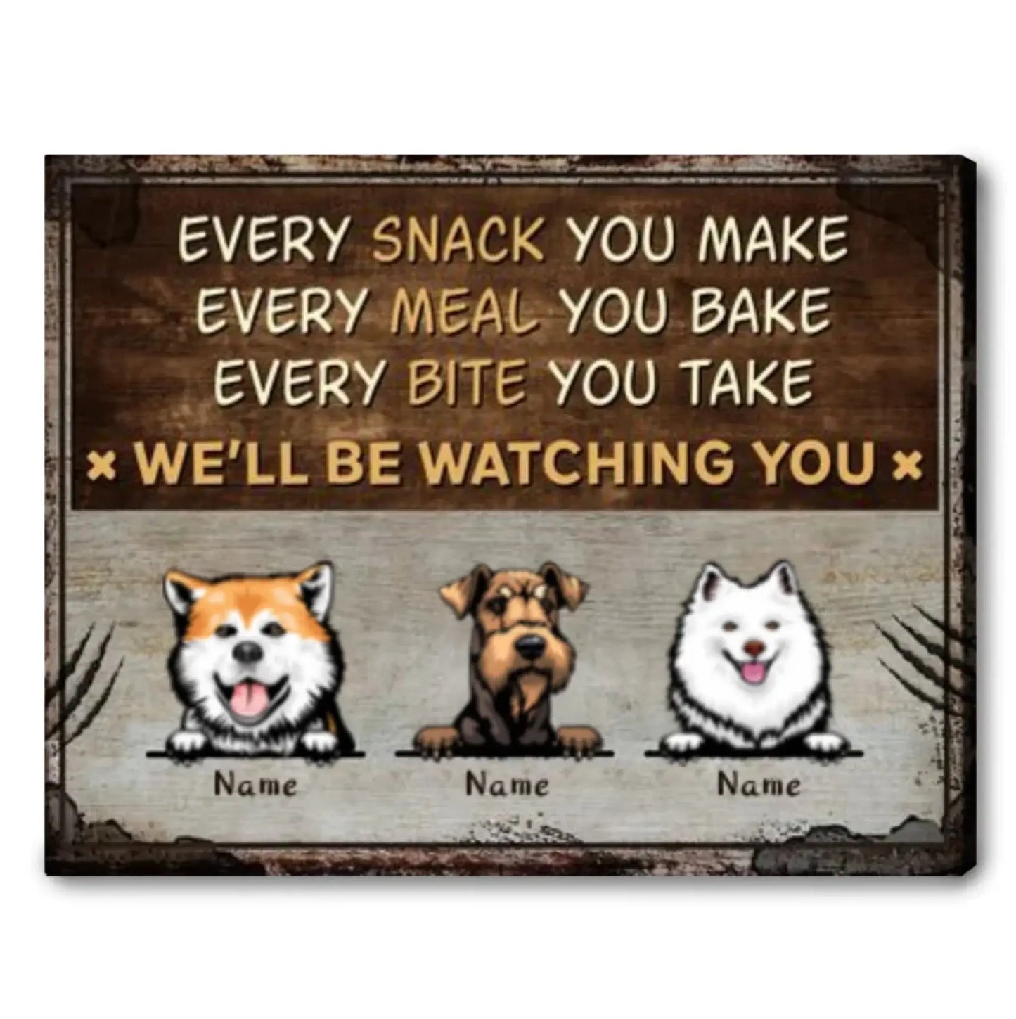 Personalized Funny Dog Wall Art Print – Custom Poster/Canvas – Unique Home Decor Gift for Dog Lovers, Dog Moms & Dog Dads Ezcustomize