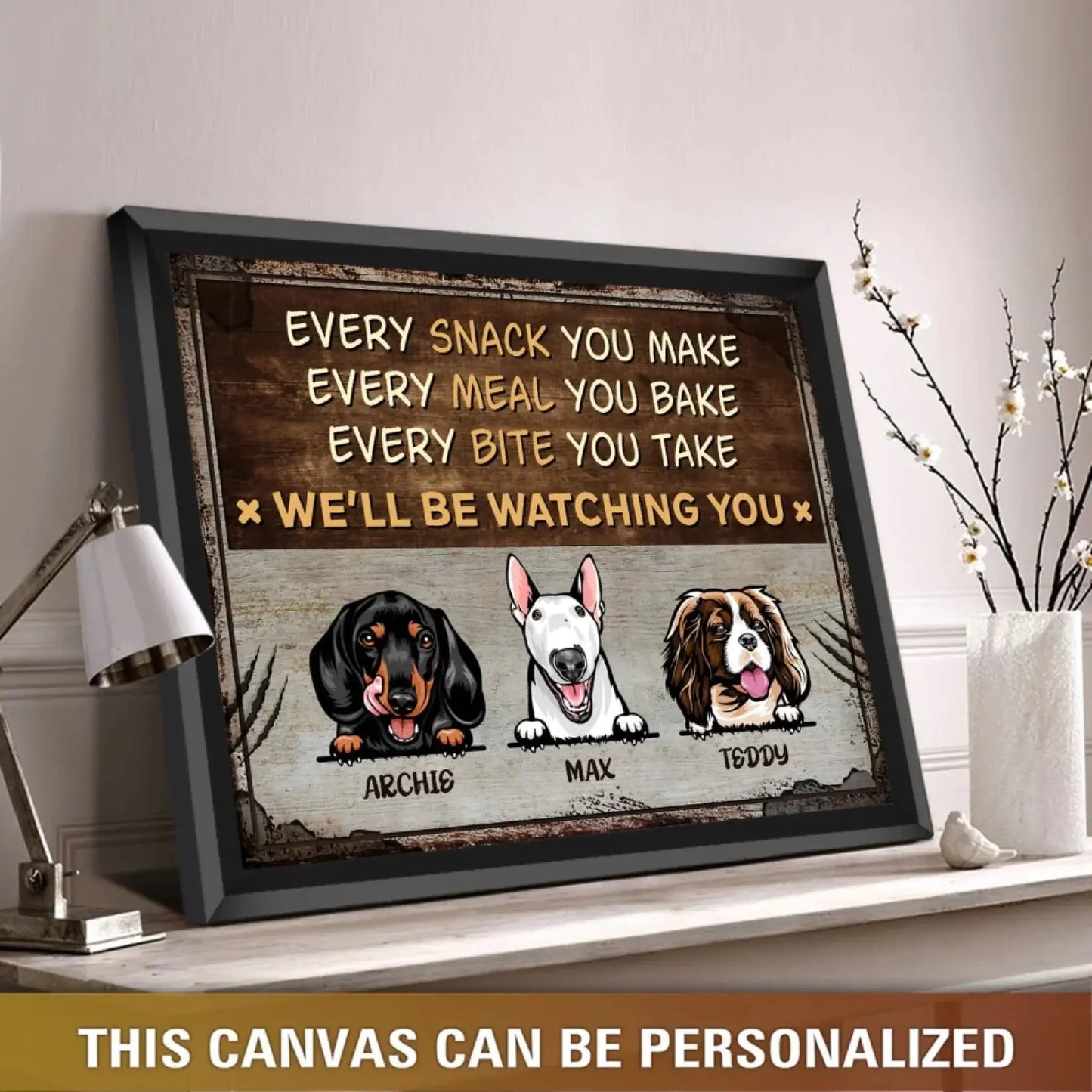 Personalized Funny Dog Wall Art Print – Custom Poster/Canvas – Unique Home Decor Gift for Dog Lovers, Dog Moms & Dog Dads Ezcustomize