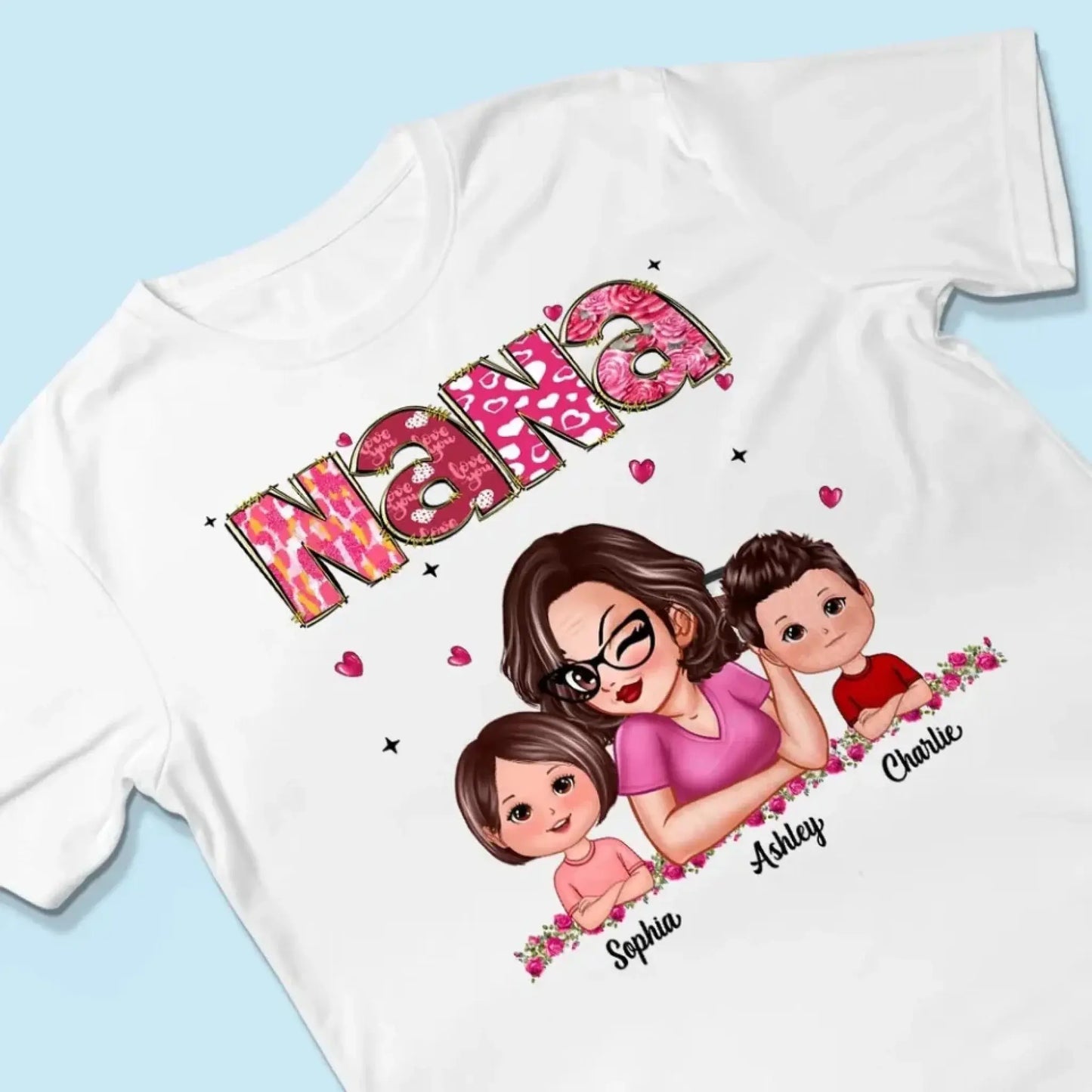 Personalized Gift For Grandma Mom Custom Kids Name Shirt Ezcustomize