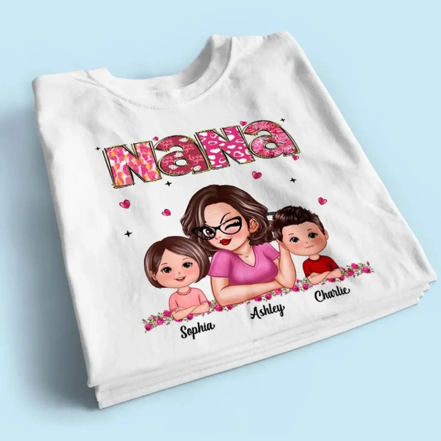 Personalized Gift For Grandma Mom Custom Kids Name Shirt Ezcustomize