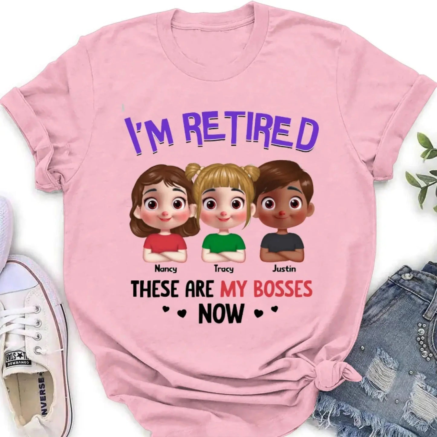 Personalized Gift I'm Retired Grandkid Is My Boss Now Shirt - Hoodie - Sweatshirt Ezcustomize