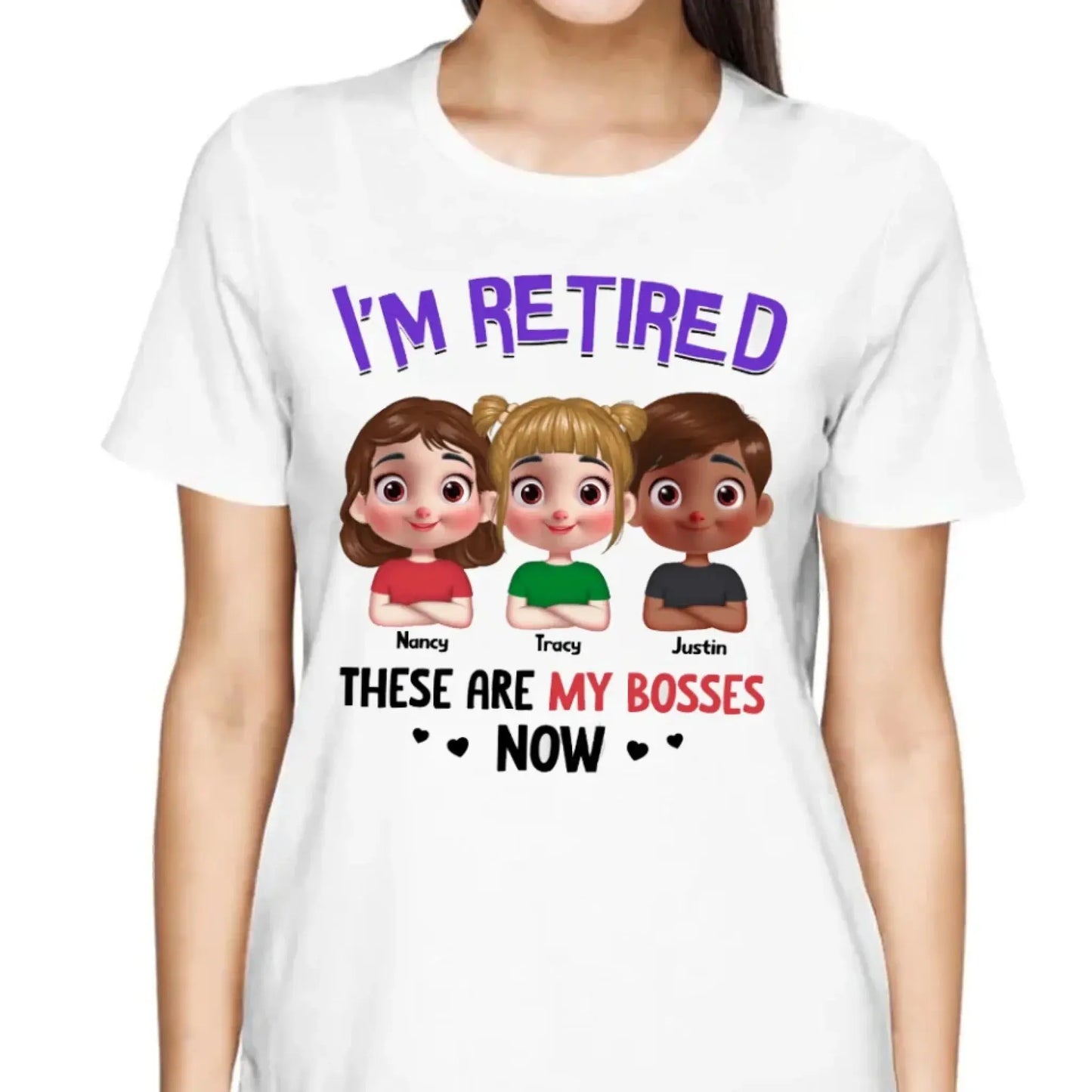 Personalized Gift I'm Retired Grandkid Is My Boss Now Shirt - Hoodie - Sweatshirt Ezcustomize