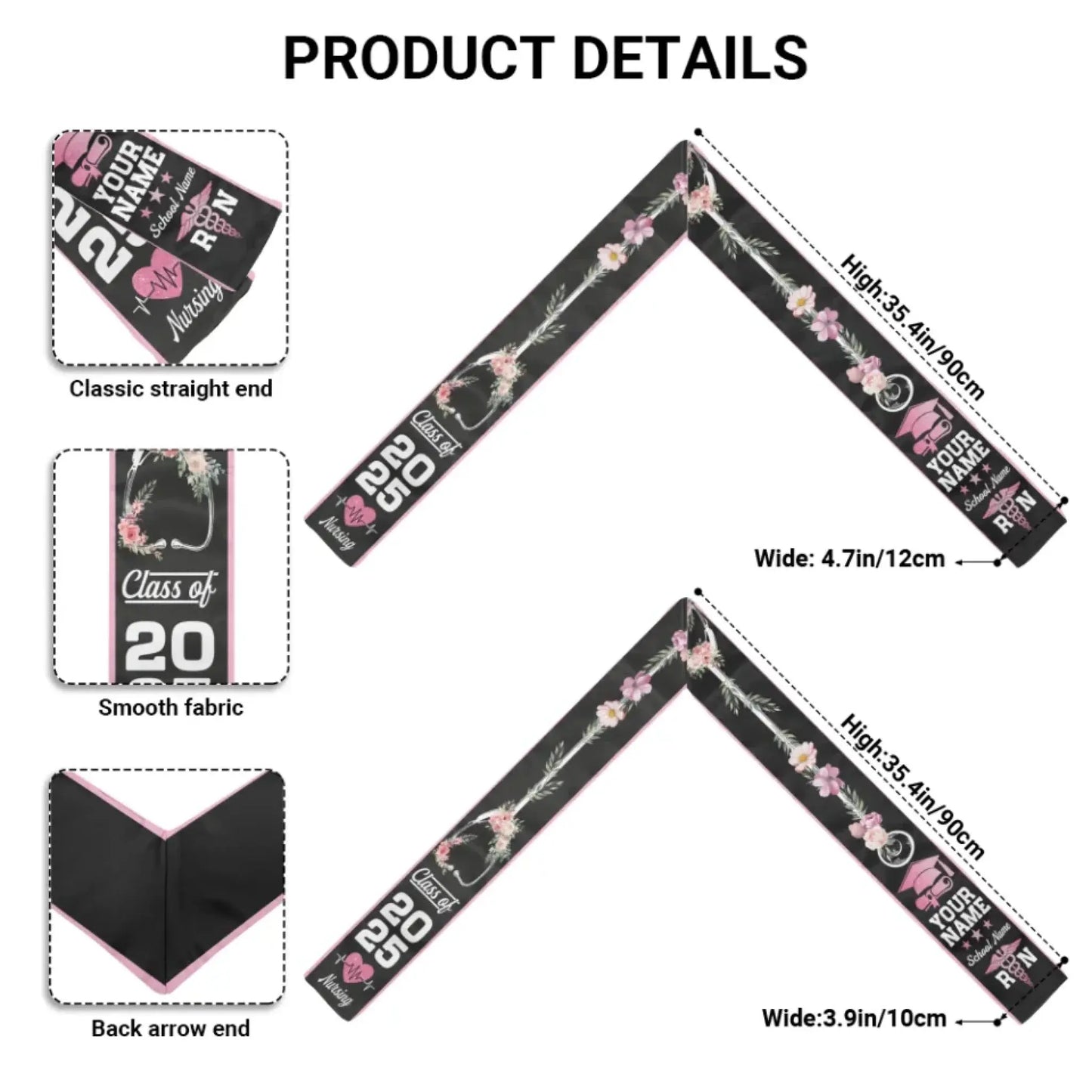 Personalized Graduation Stole – Custom Name, School & Year Ezcustomize