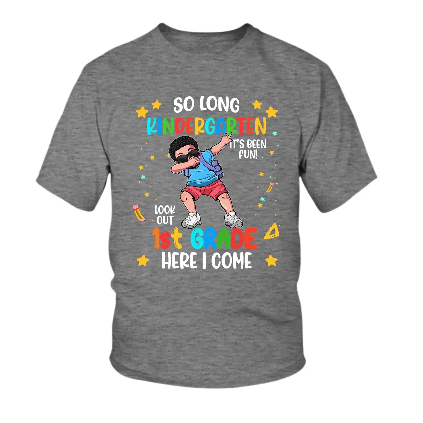 Personalized Graduation Youth T-Shirt | So Long Kindergarten, Look out 1st Grade Here I Come Shirt – Custom Grade Ezcustomize