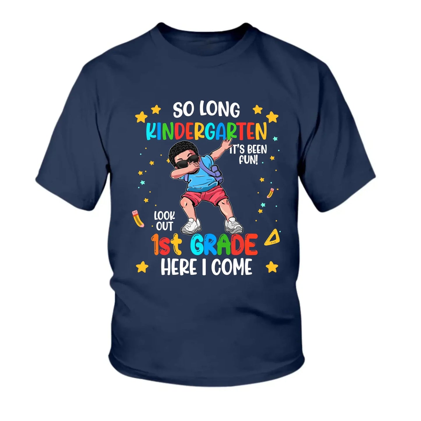 Personalized Graduation Youth T-Shirt | So Long Kindergarten, Look out 1st Grade Here I Come Shirt – Custom Grade Ezcustomize