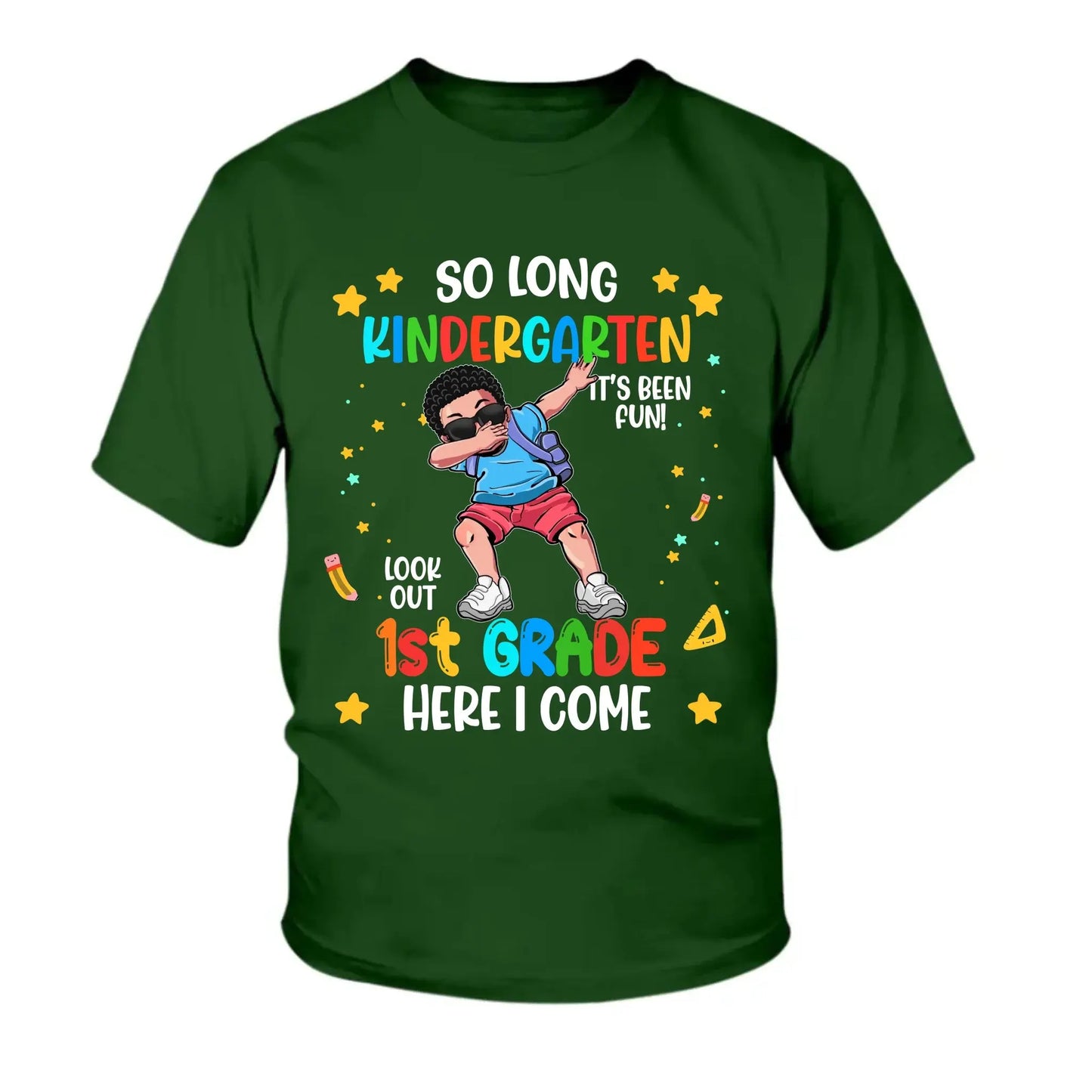 Personalized Graduation Youth T-Shirt | So Long Kindergarten, Look out 1st Grade Here I Come Shirt – Custom Grade Ezcustomize