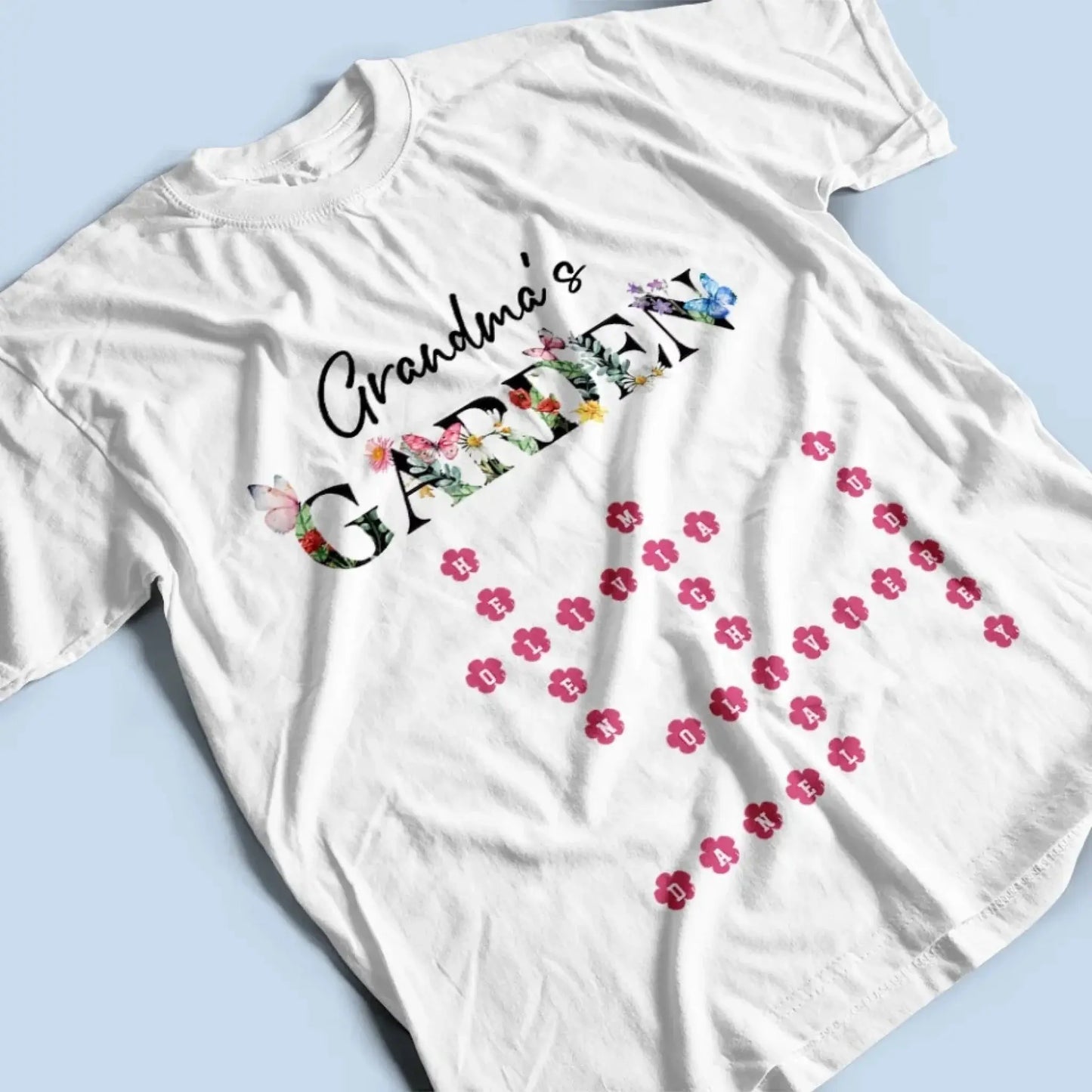Personalized Grandma Garden Flower Crossword Family Shirt - Hoodie - Sweatshirt Ezcustomize