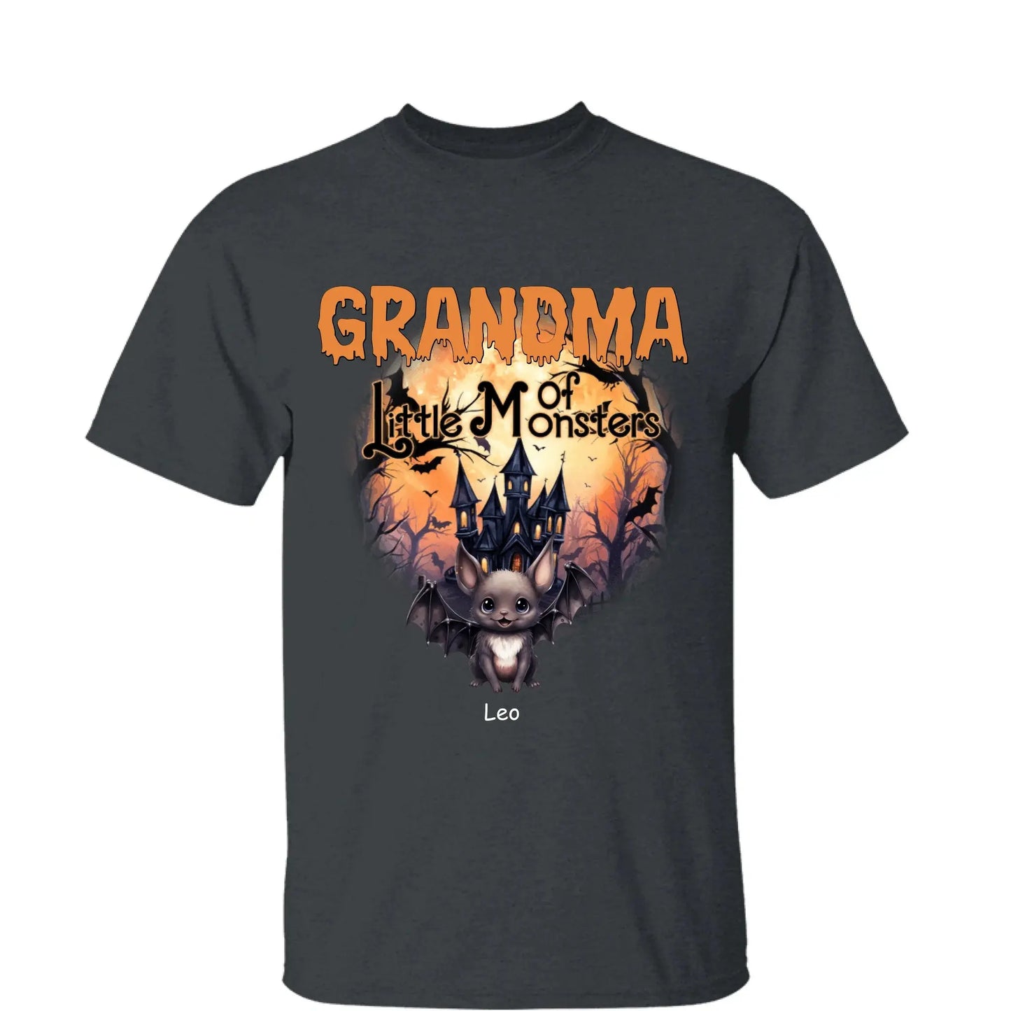 Personalized Grandma or Grandpa Halloween Shirt – Custom “Little Monsters” T-Shirt with Grandkids’ Names – Fun Spooky Gift for Grandparents Ezcustomize
