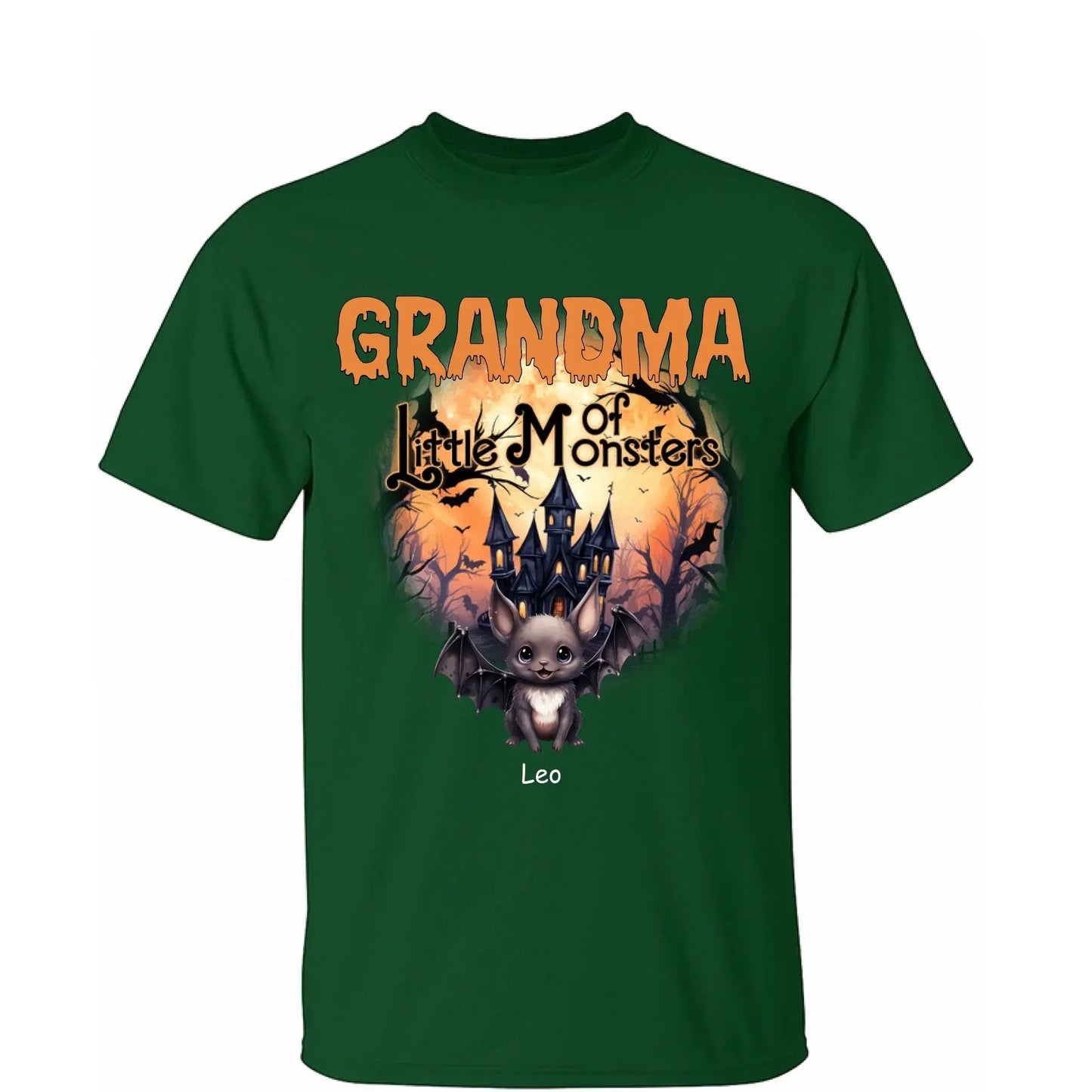 Personalized Grandma or Grandpa Halloween Shirt – Custom “Little Monsters” T-Shirt with Grandkids’ Names – Fun Spooky Gift for Grandparents Ezcustomize