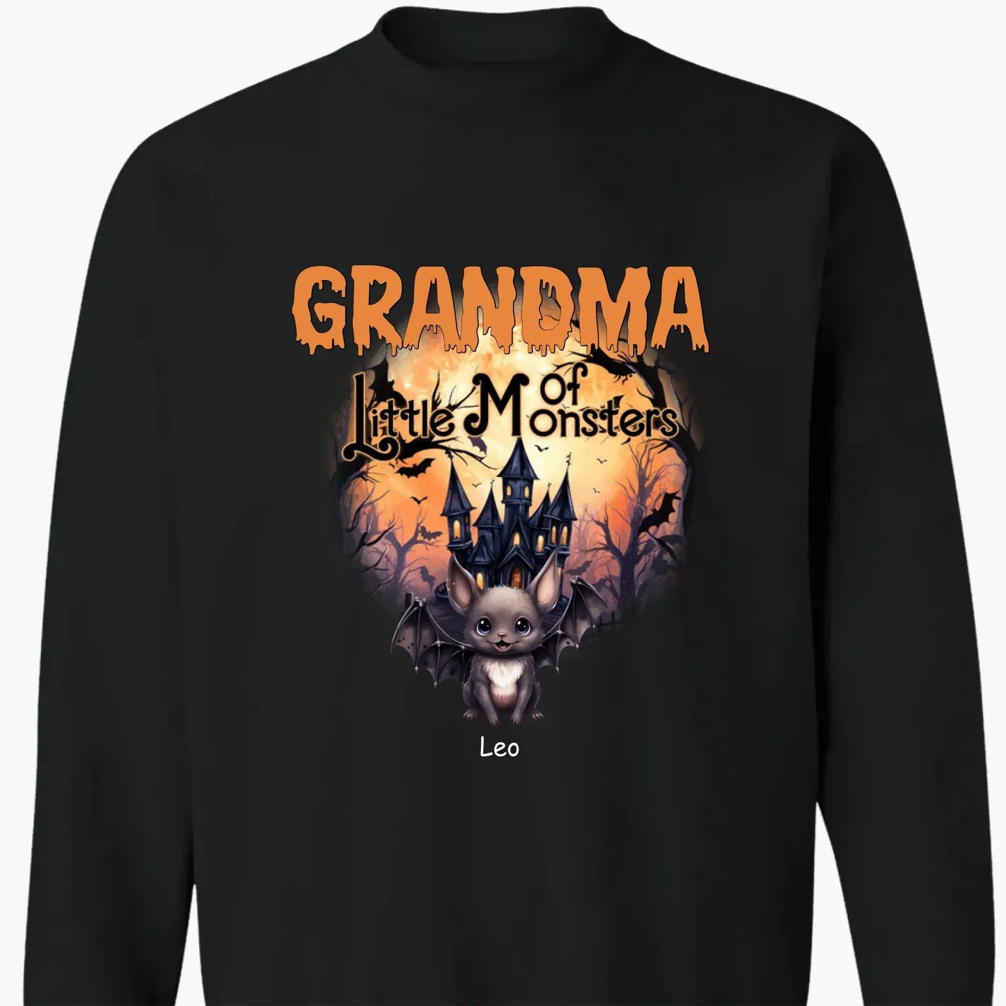 Personalized Grandma or Grandpa Halloween Shirt – Custom “Little Monsters” T-Shirt with Grandkids’ Names – Fun Spooky Gift for Grandparents Ezcustomize