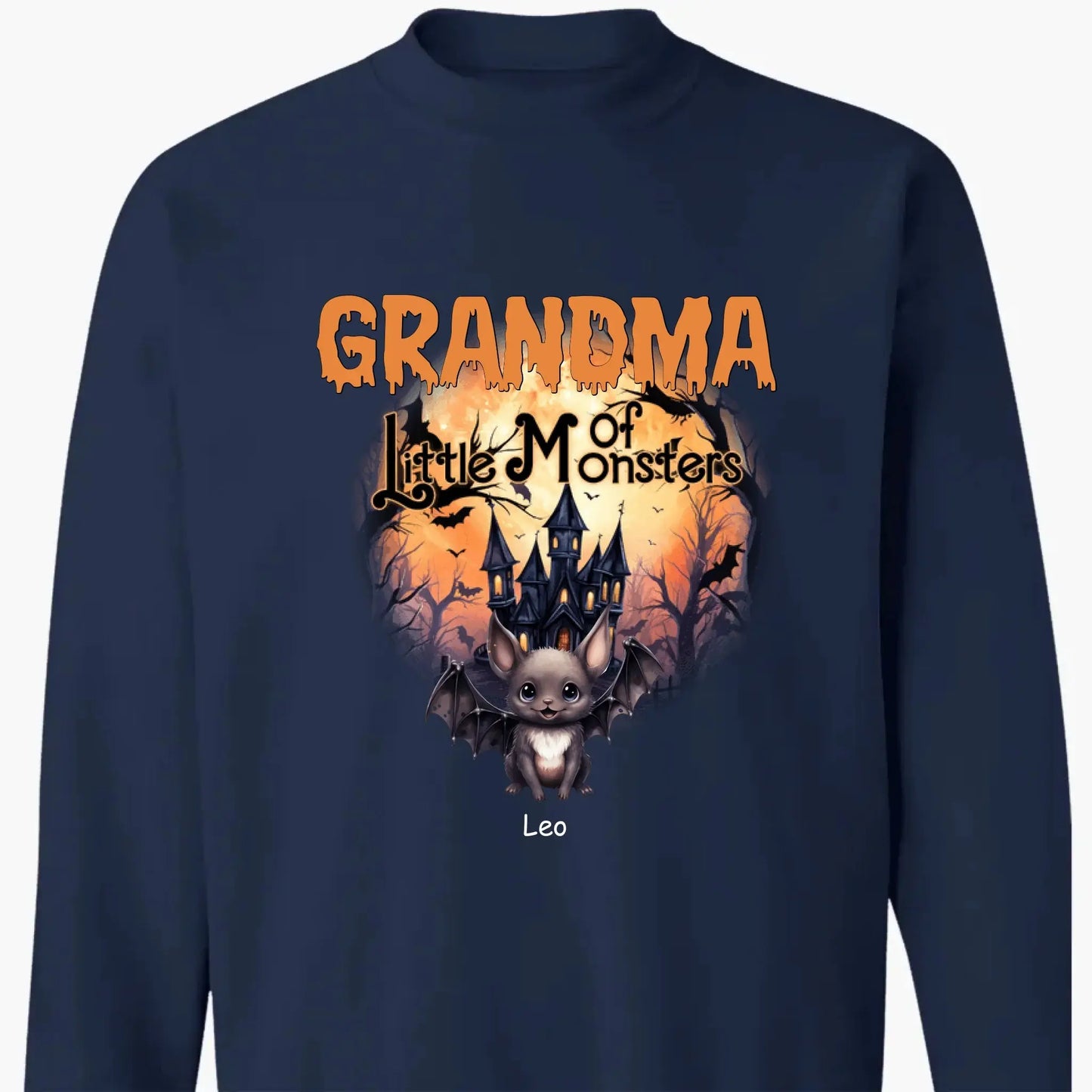 Personalized Grandma or Grandpa Halloween Shirt – Custom “Little Monsters” T-Shirt with Grandkids’ Names – Fun Spooky Gift for Grandparents Ezcustomize
