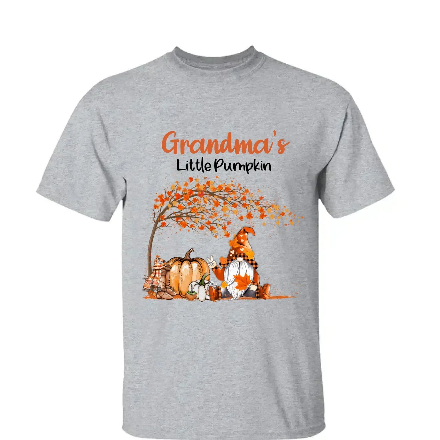 Personalized Grandma’s Little Pumpkins Shirt – Custom Fall T-Shirt with Grandkids’ Names – Cute Autumn Gift for Nana, Mimi, Mom, or Grandparent Ezcustomize