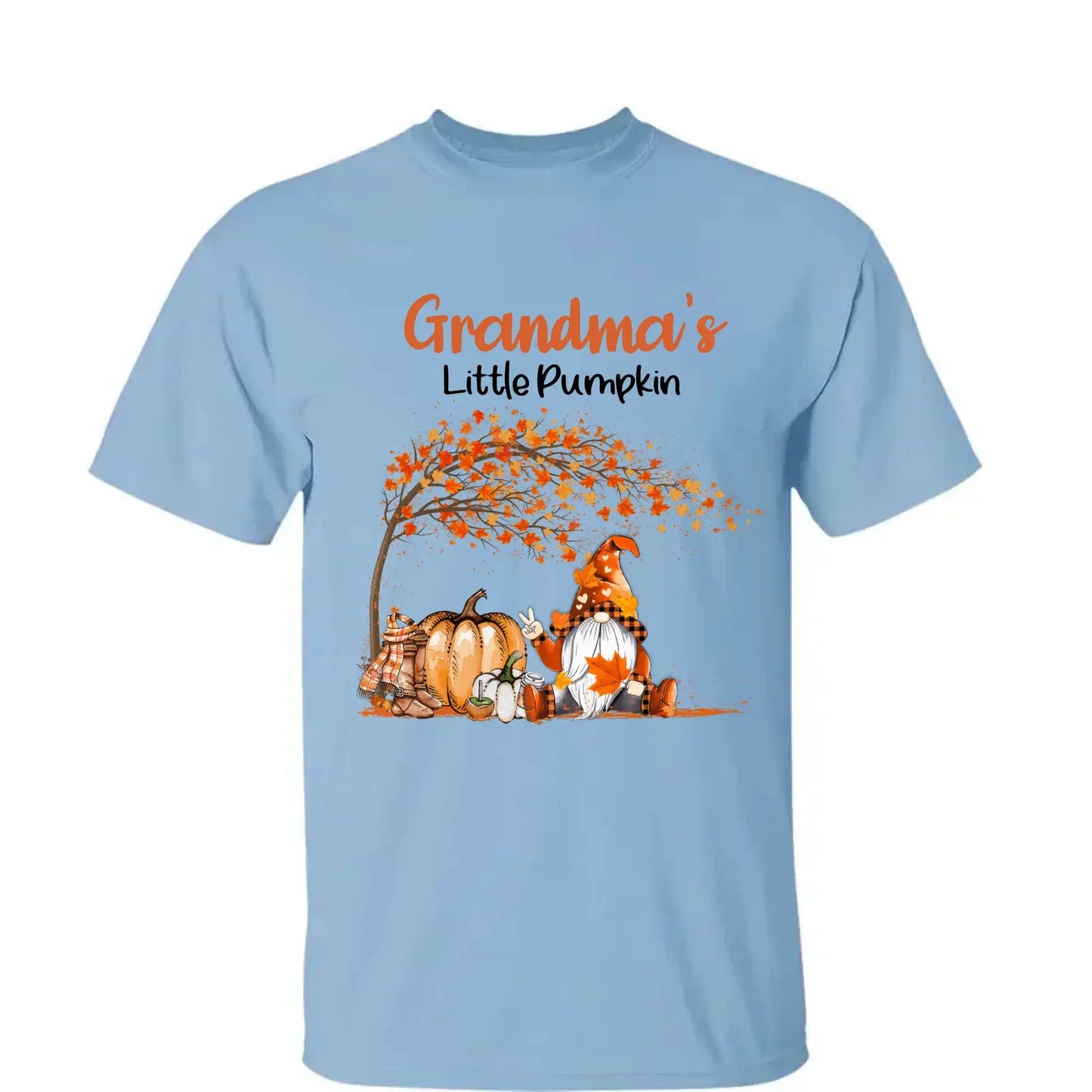 Personalized Grandma’s Little Pumpkins Shirt – Custom Fall T-Shirt with Grandkids’ Names – Cute Autumn Gift for Nana, Mimi, Mom, or Grandparent Ezcustomize