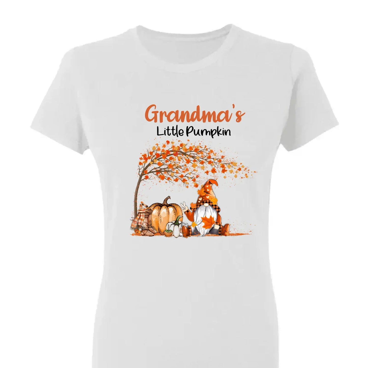 Personalized Grandma’s Little Pumpkins Shirt – Custom Fall T-Shirt with Grandkids’ Names – Cute Autumn Gift for Nana, Mimi, Mom, or Grandparent Ezcustomize
