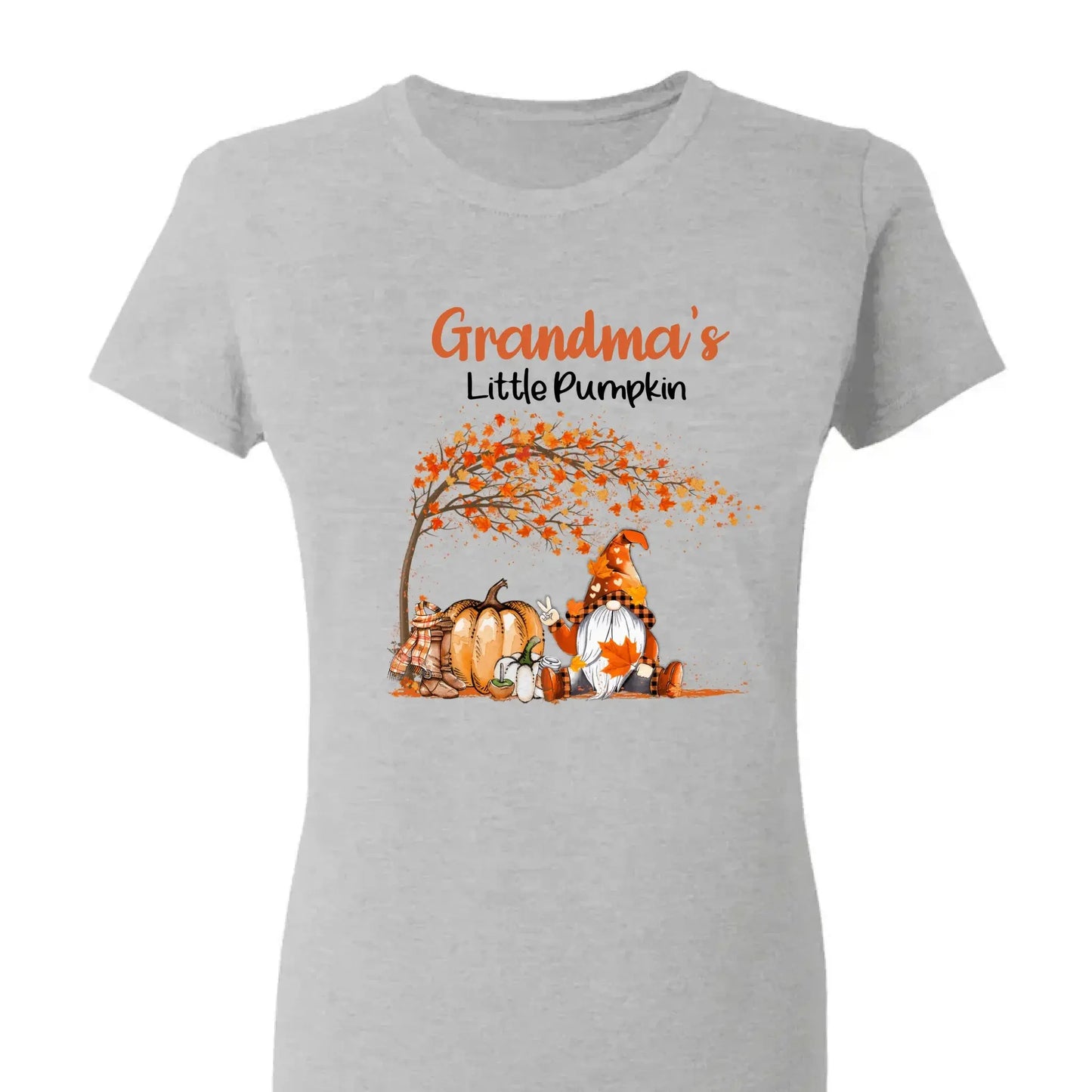 Personalized Grandma’s Little Pumpkins Shirt – Custom Fall T-Shirt with Grandkids’ Names – Cute Autumn Gift for Nana, Mimi, Mom, or Grandparent Ezcustomize