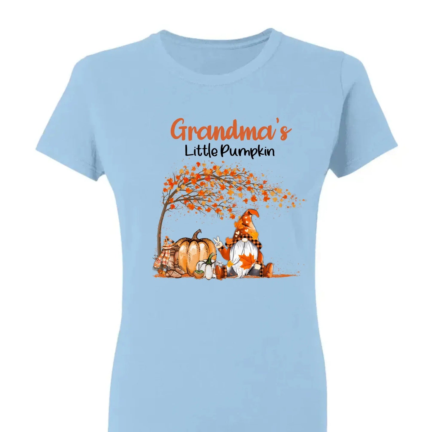 Personalized Grandma’s Little Pumpkins Shirt – Custom Fall T-Shirt with Grandkids’ Names – Cute Autumn Gift for Nana, Mimi, Mom, or Grandparent Ezcustomize