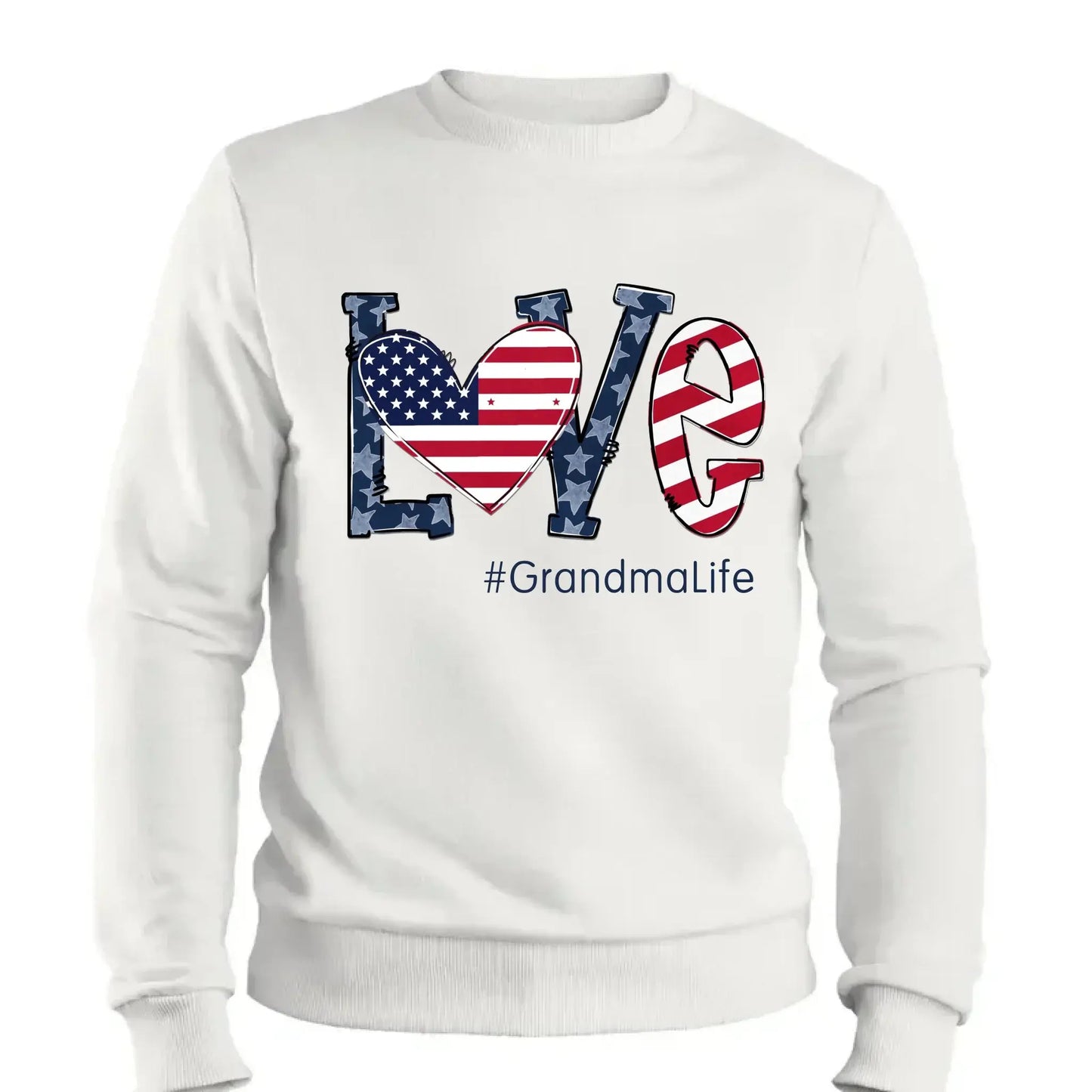 Personalized Love Shirt for Grandma – Custom 4th of July T-shirt with Grandkids’ Names – Patriotic Gift for Mom, Nana, Mimi Ezcustomize