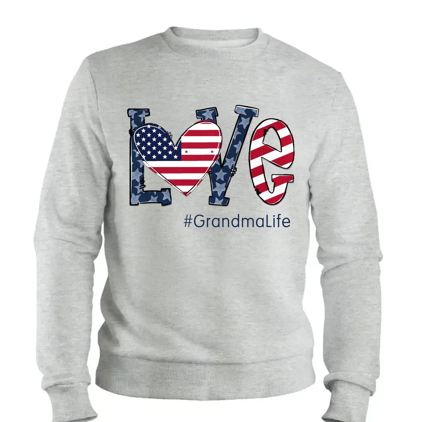 Personalized Love Shirt for Grandma – Custom 4th of July T-shirt with Grandkids’ Names – Patriotic Gift for Mom, Nana, Mimi Ezcustomize