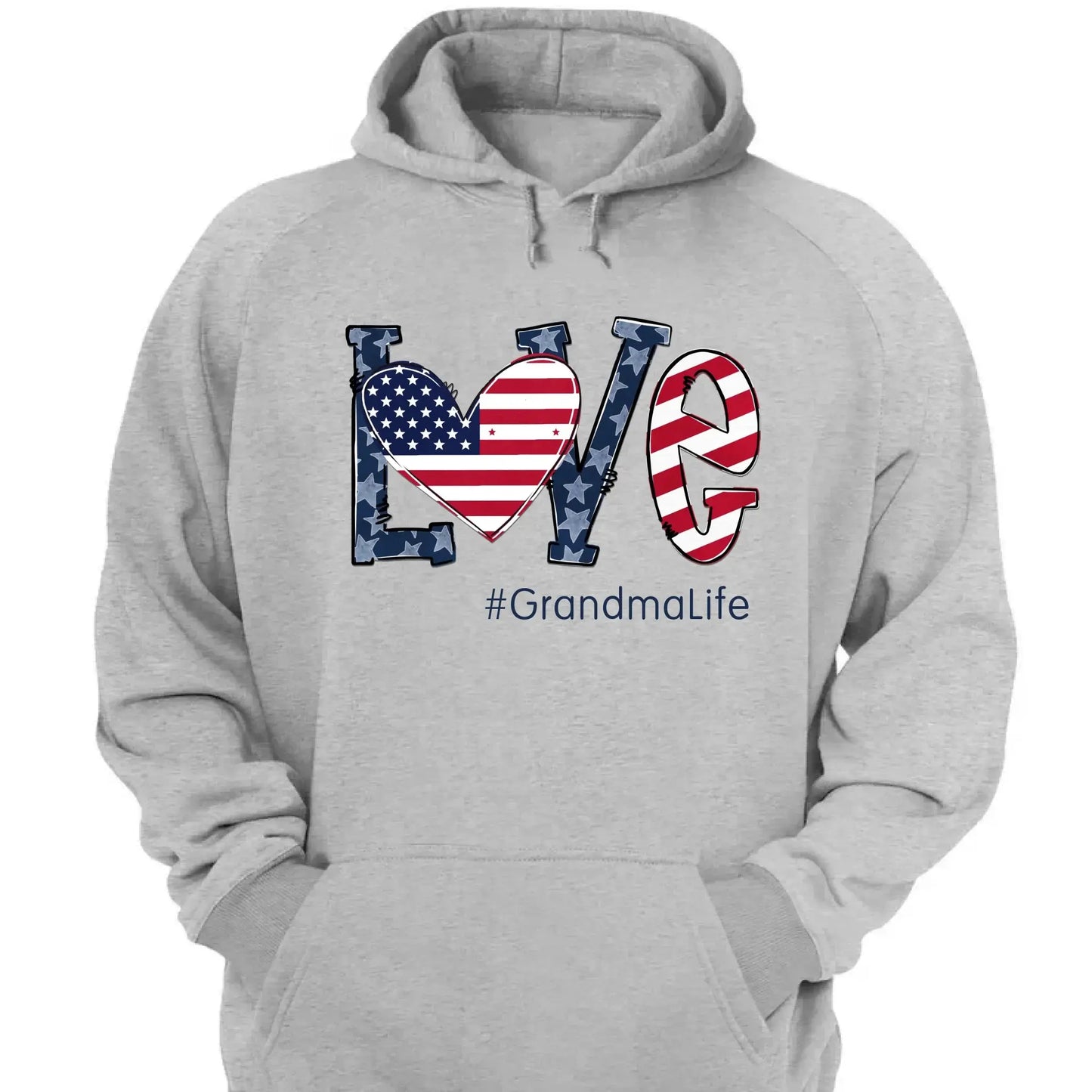 Personalized Love Shirt for Grandma – Custom 4th of July T-shirt with Grandkids’ Names – Patriotic Gift for Mom, Nana, Mimi Ezcustomize