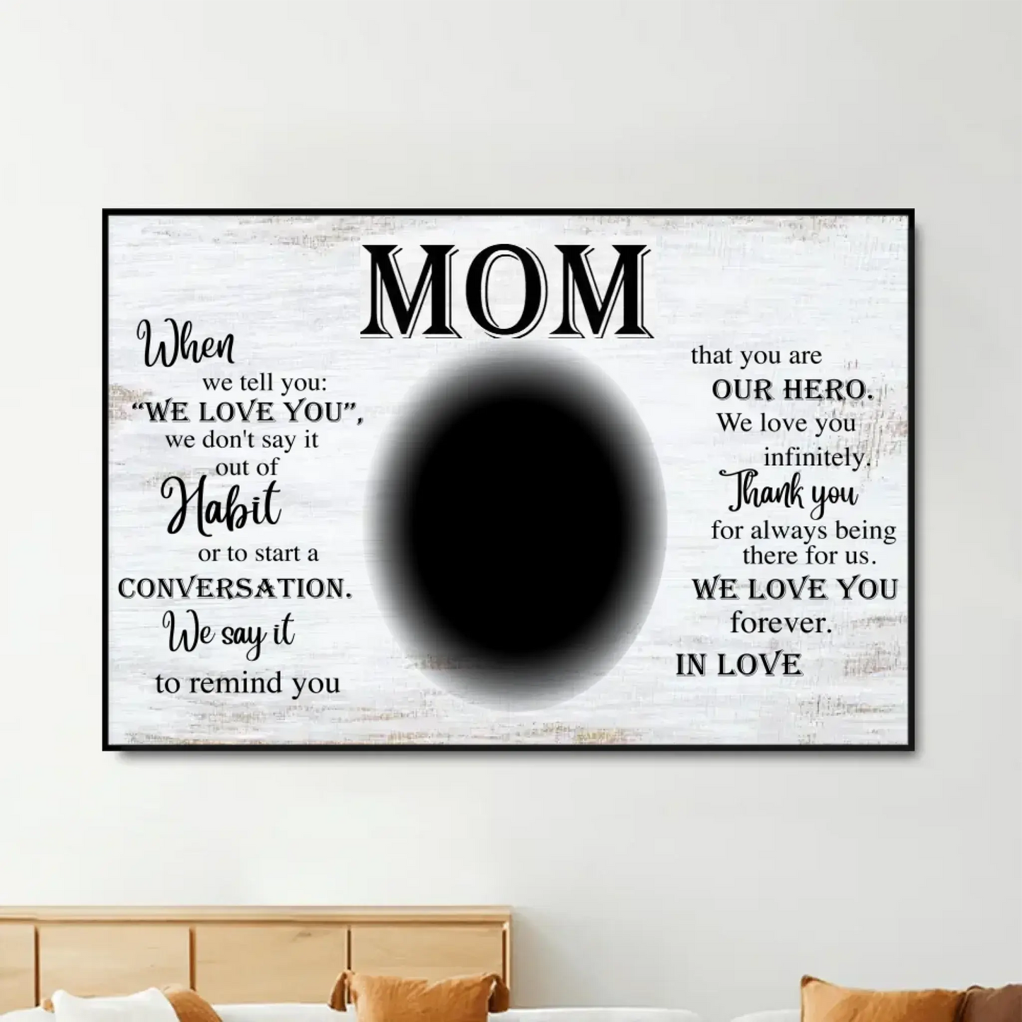 Personalized Poster/Canvas "To Mom" – Custom Mother's Day Gift with Photo & Message – Unique Wall Art for Mom Ezcustomize