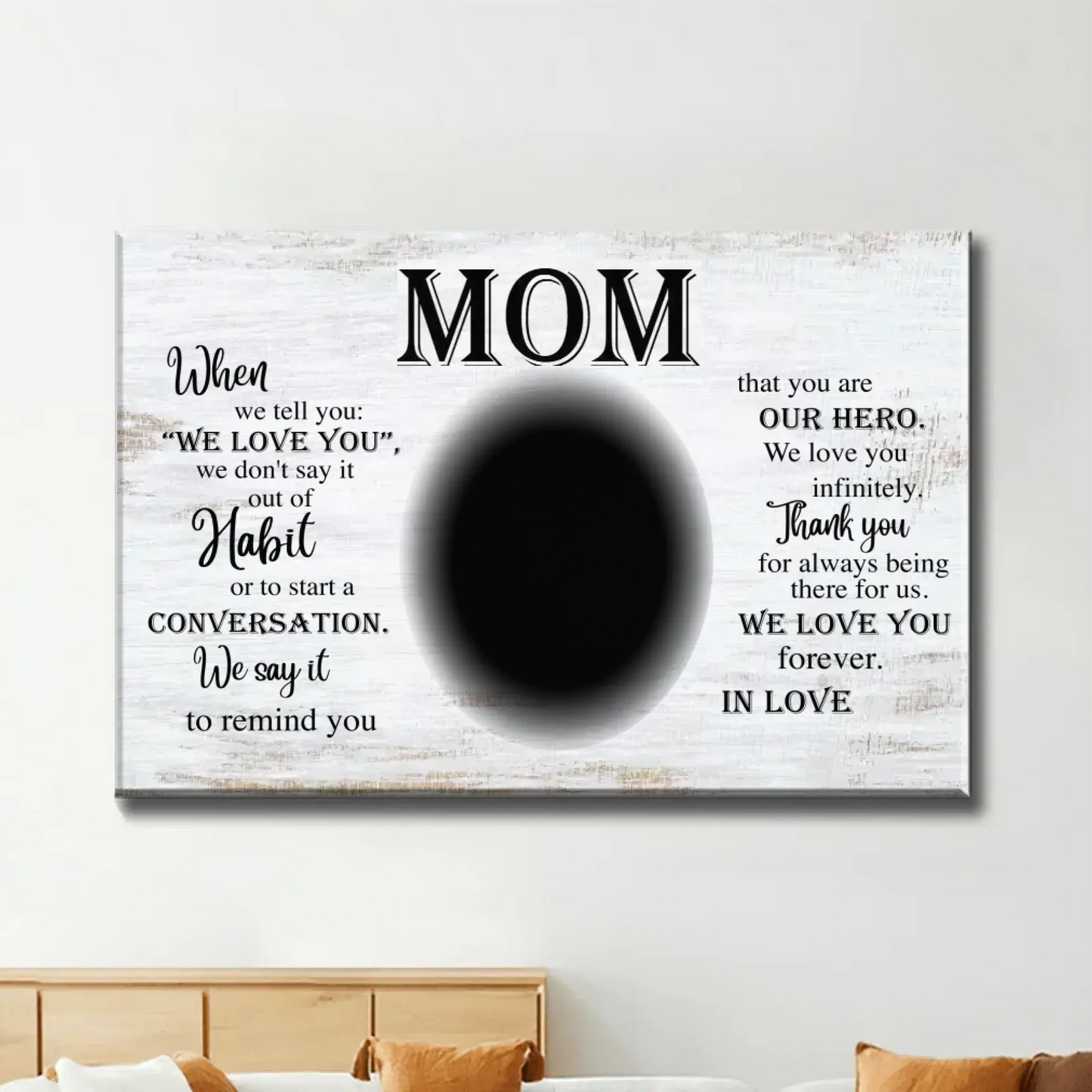 Personalized Poster/Canvas "To Mom" – Custom Mother's Day Gift with Photo & Message – Unique Wall Art for Mom Ezcustomize