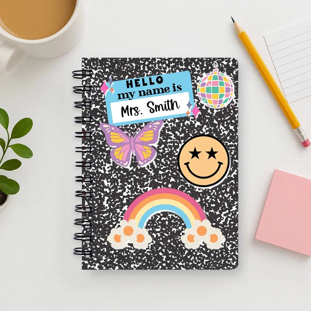 Personalized Spiral Bound Teacher Journal – Custom 5x7 Lesson Planner Notebook with Name, Gift for Teachers or Educators Ezcustomize