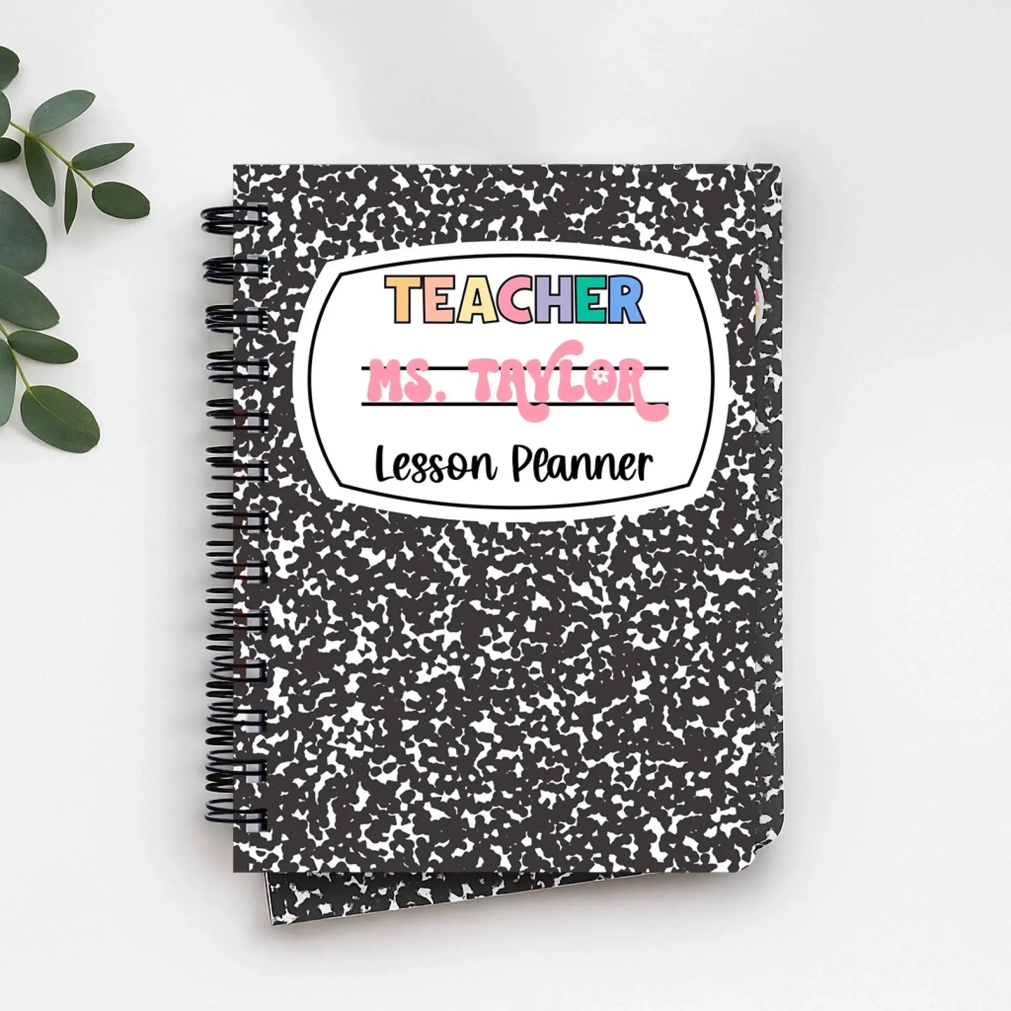 Personalized Spiral Bound Teacher Journal – Custom 5x7 Lesson Planner Notebook with Name, Gift for Teachers or Educators Ezcustomize