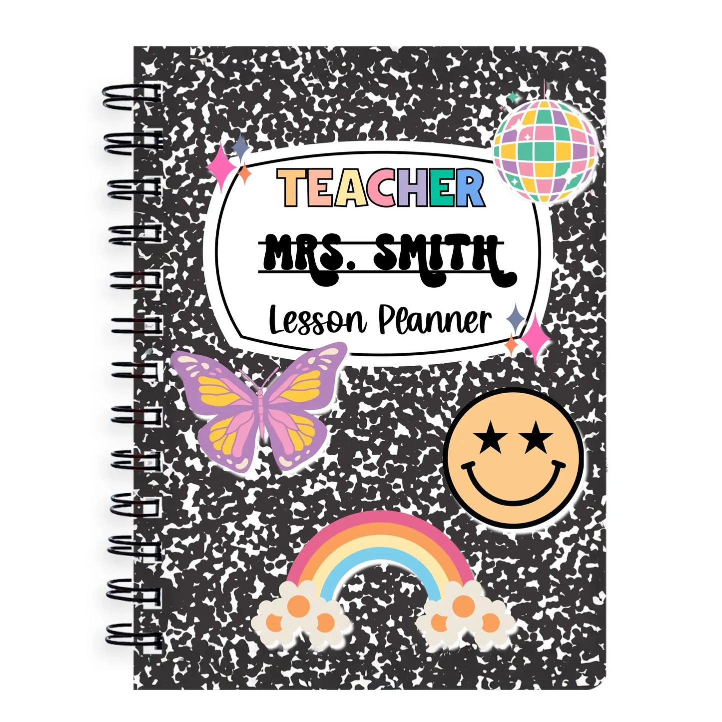 Personalized Spiral Bound Teacher Journal – Custom 5x7 Lesson Planner Notebook with Name, Gift for Teachers or Educators Ezcustomize