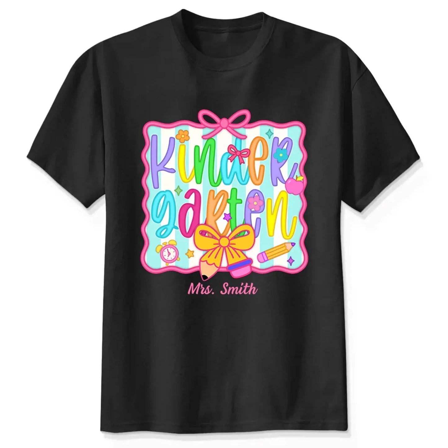 Personalized Teacher Shirt with Grade and Name – Cute Coquette Back to School Shirt for Pre-K to 5th Grade Teachers Ezcustomize