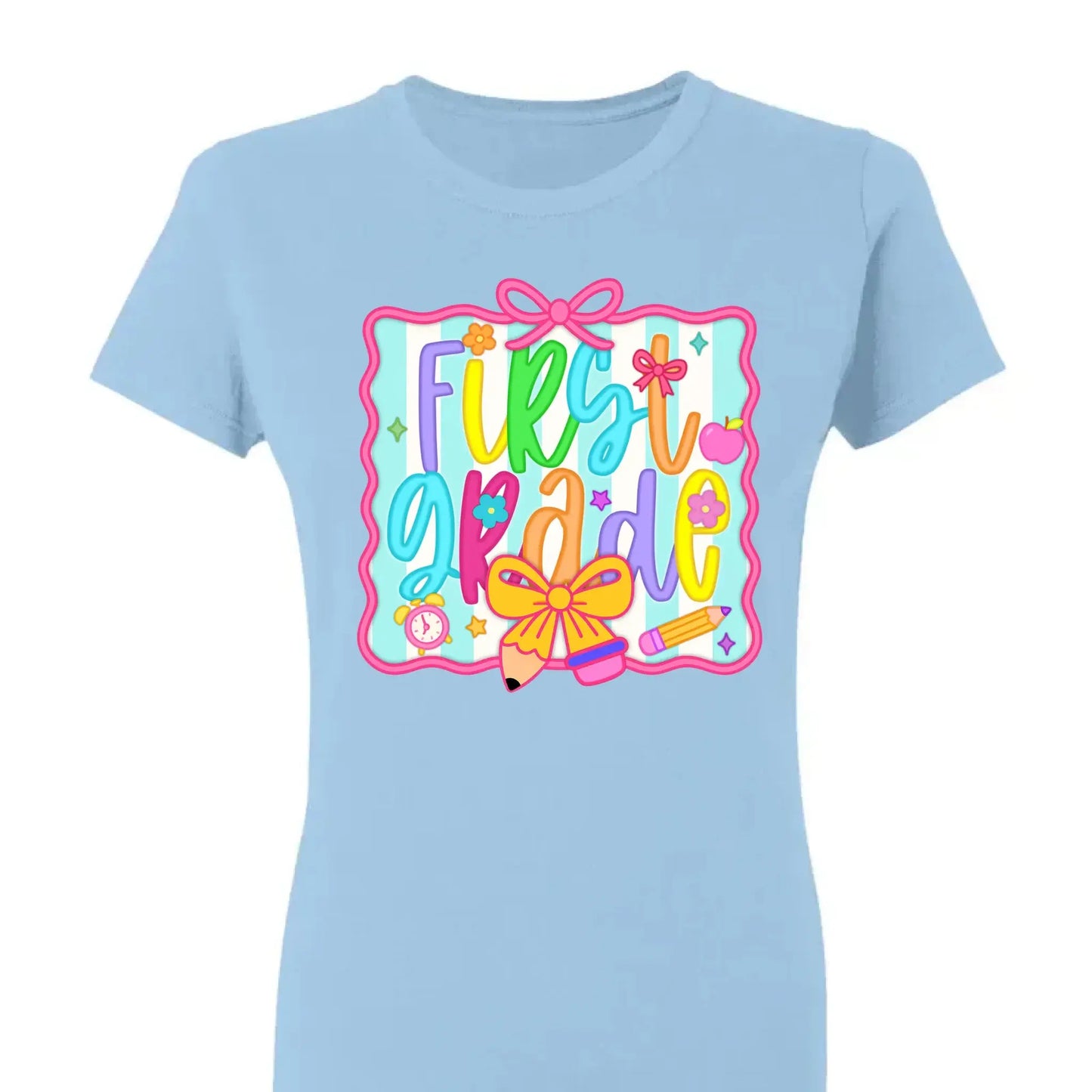 Personalized Teacher Shirt with Grade and Name – Cute Coquette Back to School Shirt for Pre-K to 5th Grade Teachers Ezcustomize