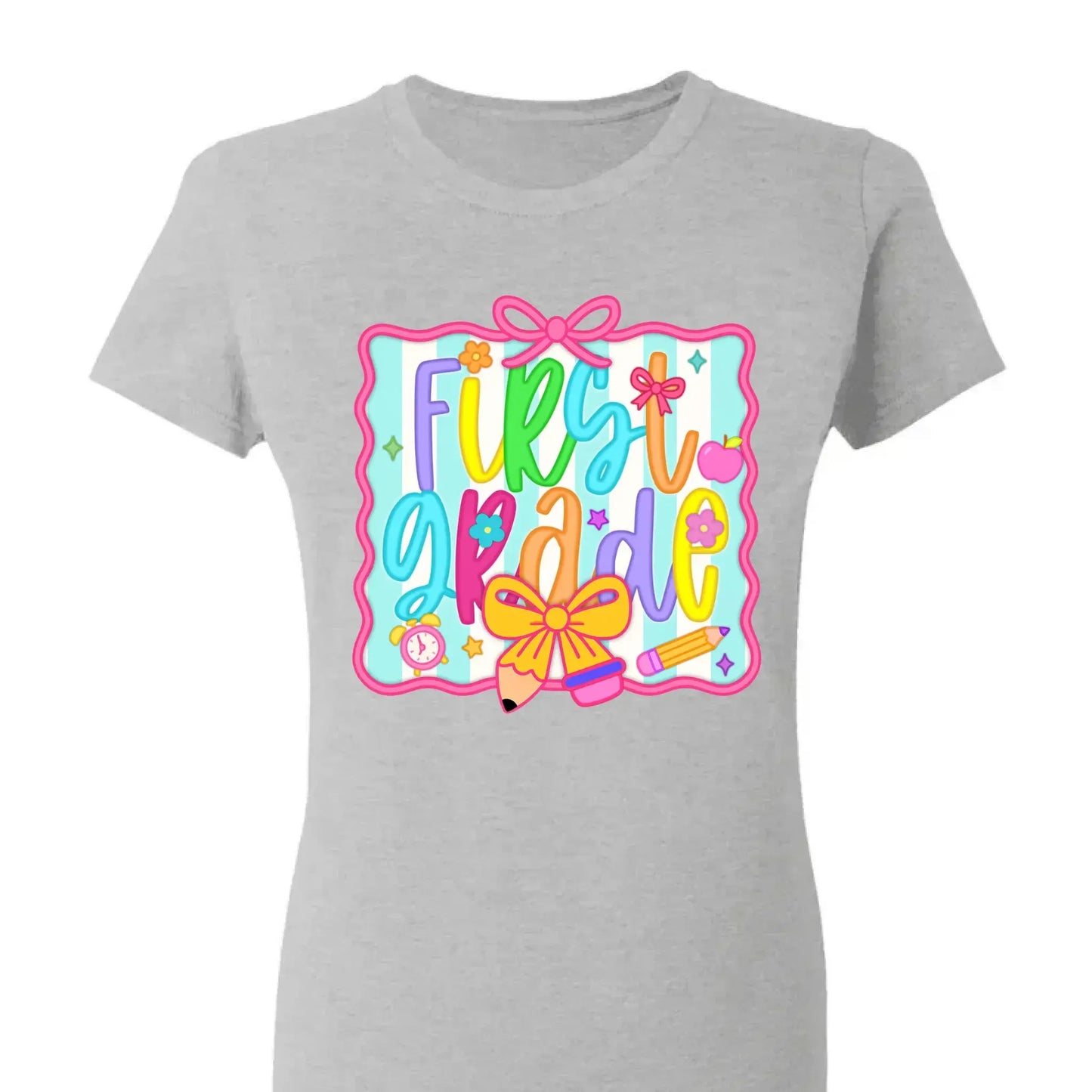 Personalized Teacher Shirt with Grade and Name – Cute Coquette Back to School Shirt for Pre-K to 5th Grade Teachers Ezcustomize