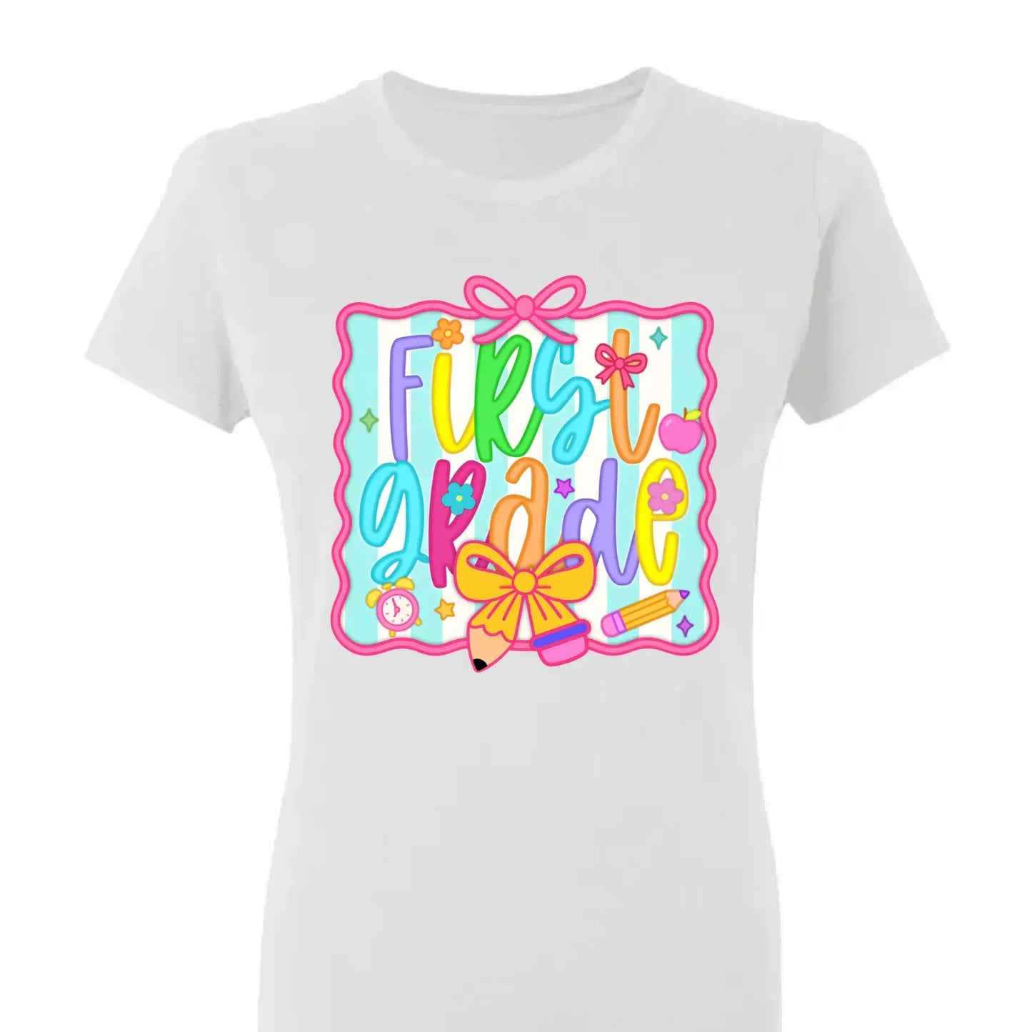 Personalized Teacher Shirt with Grade and Name – Cute Coquette Back to School Shirt for Pre-K to 5th Grade Teachers Ezcustomize