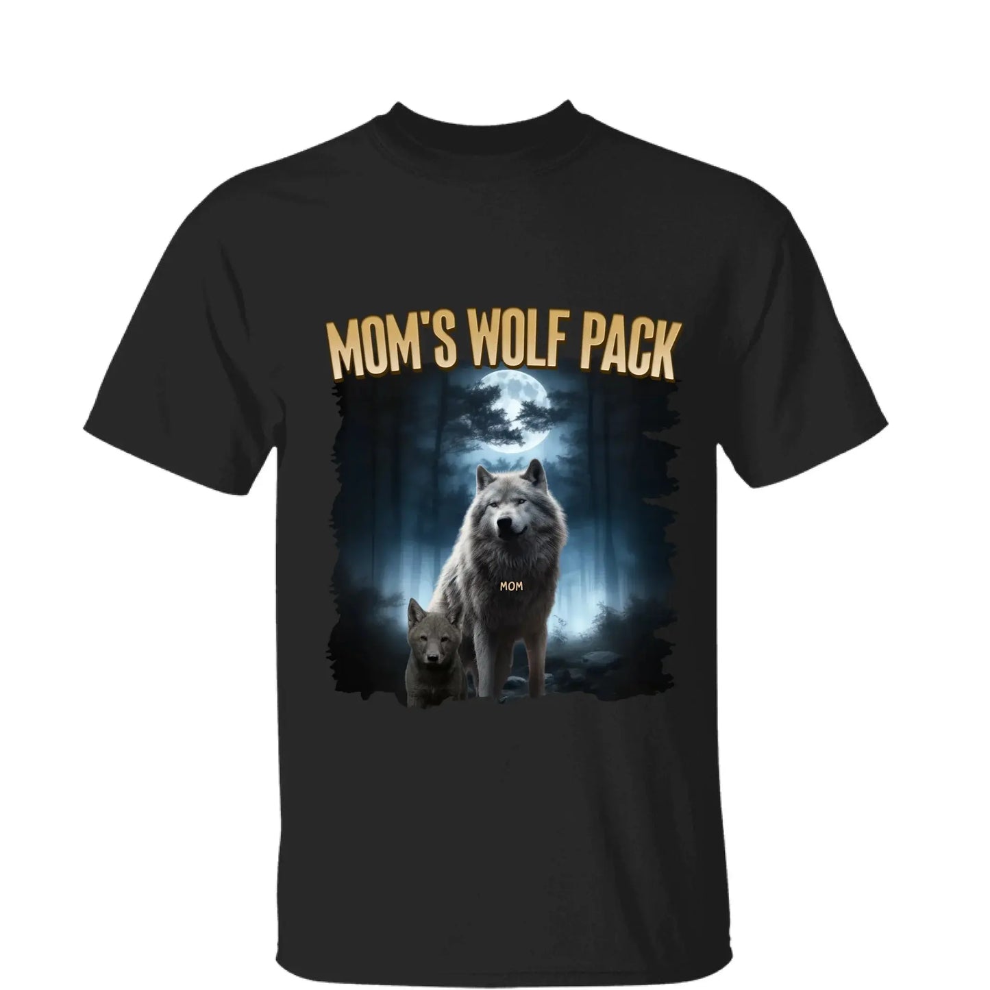 Personalized Wolf Pack Shirt for Mom, Nana, Mimi, or Grandma – Custom Family Names, Cute Gift for Mother’s Day or Birthday Ezcustomize
