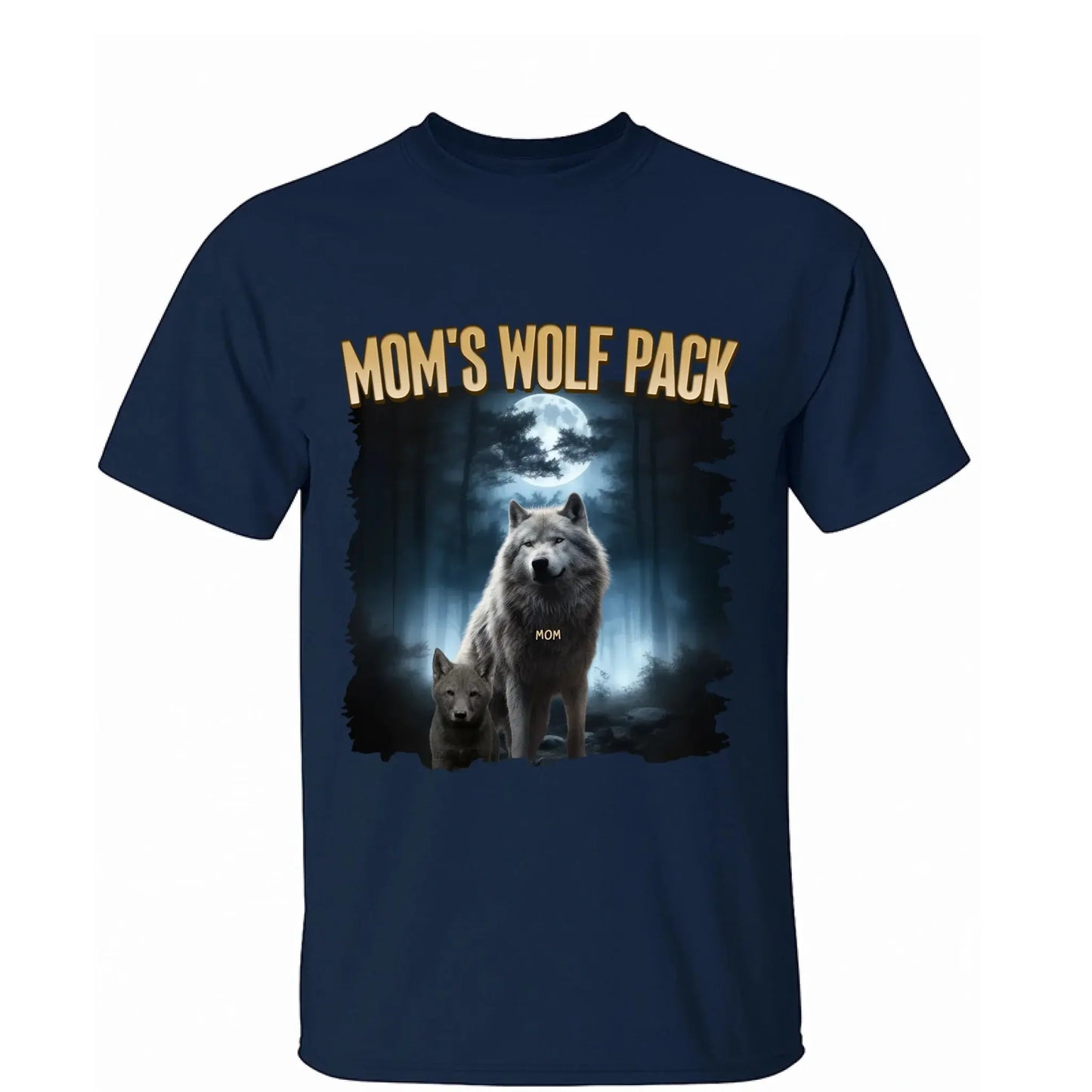 Personalized Wolf Pack Shirt for Mom, Nana, Mimi, or Grandma – Custom Family Names, Cute Gift for Mother’s Day or Birthday Ezcustomize