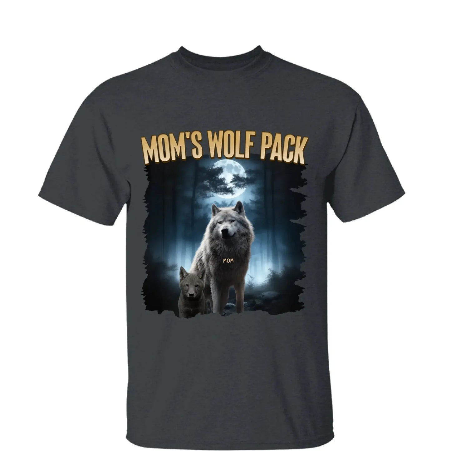 Personalized Wolf Pack Shirt for Mom, Nana, Mimi, or Grandma – Custom Family Names, Cute Gift for Mother’s Day or Birthday Ezcustomize