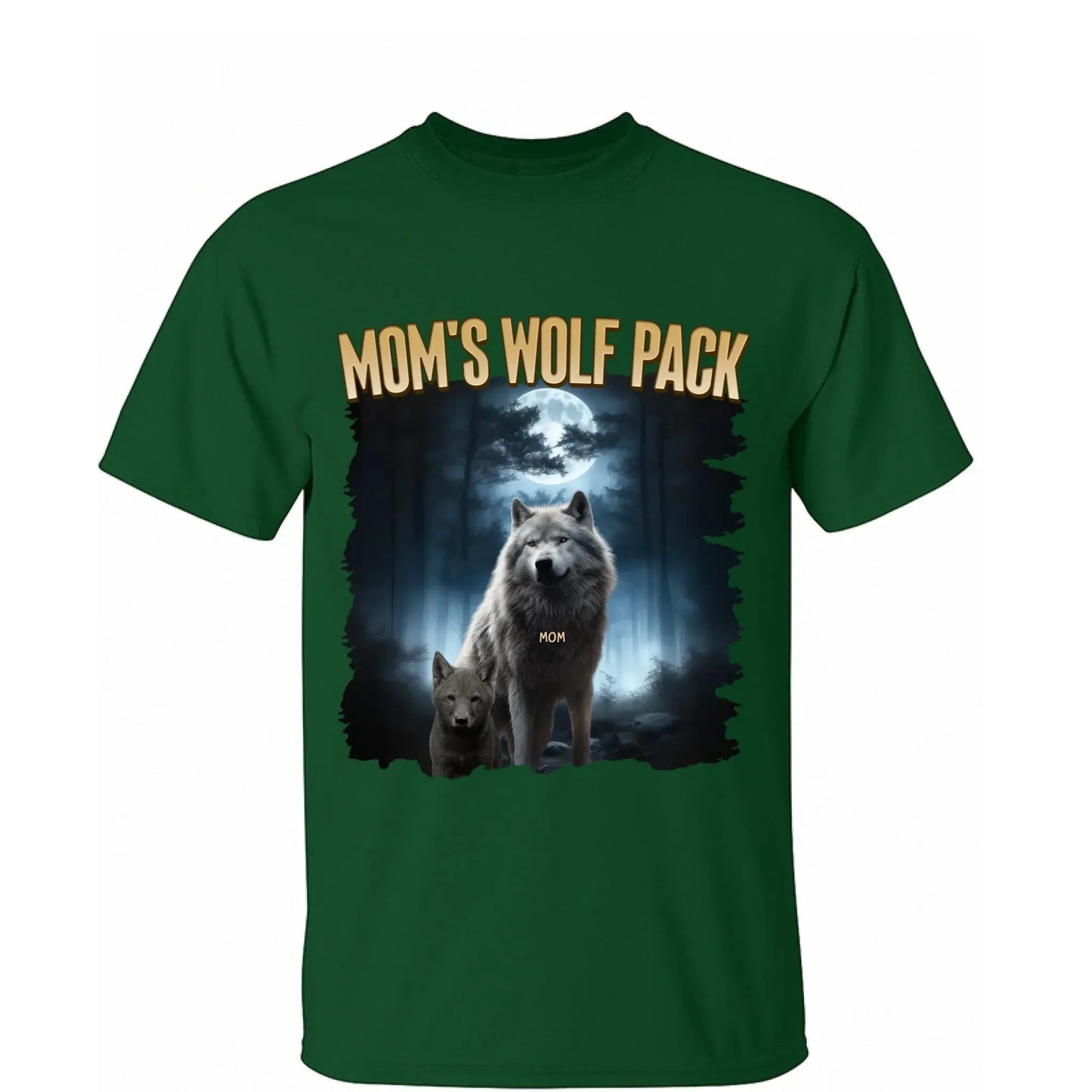 Personalized Wolf Pack Shirt for Mom, Nana, Mimi, or Grandma – Custom Family Names, Cute Gift for Mother’s Day or Birthday Ezcustomize