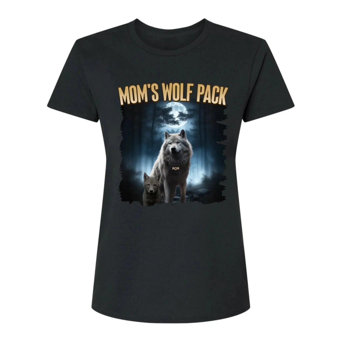 Personalized Wolf Pack Shirt for Mom, Nana, Mimi, or Grandma – Custom Family Names, Cute Gift for Mother’s Day or Birthday Ezcustomize
