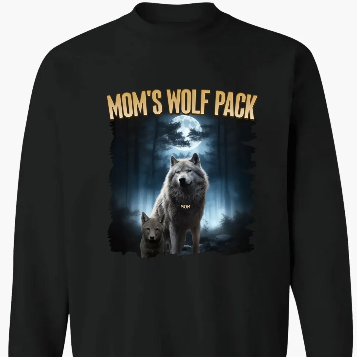 Personalized Wolf Pack Shirt for Mom, Nana, Mimi, or Grandma – Custom Family Names, Cute Gift for Mother’s Day or Birthday Ezcustomize
